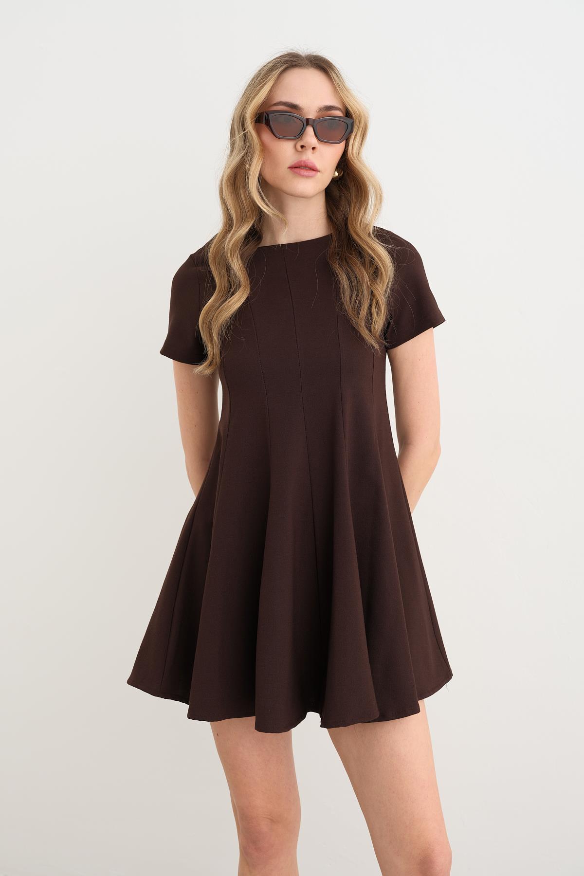 3045 PILELI MIDI ELBISE