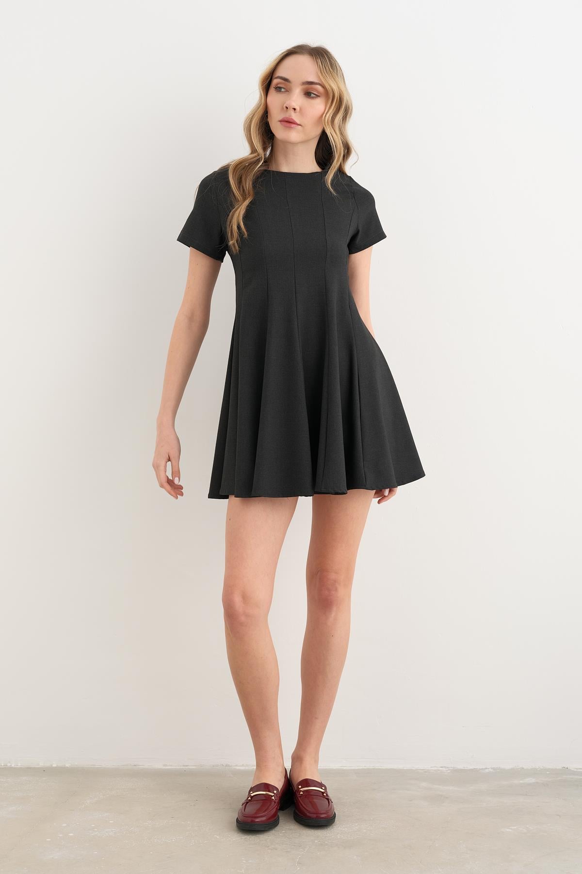 3045 PILELI MIDI ELBISE