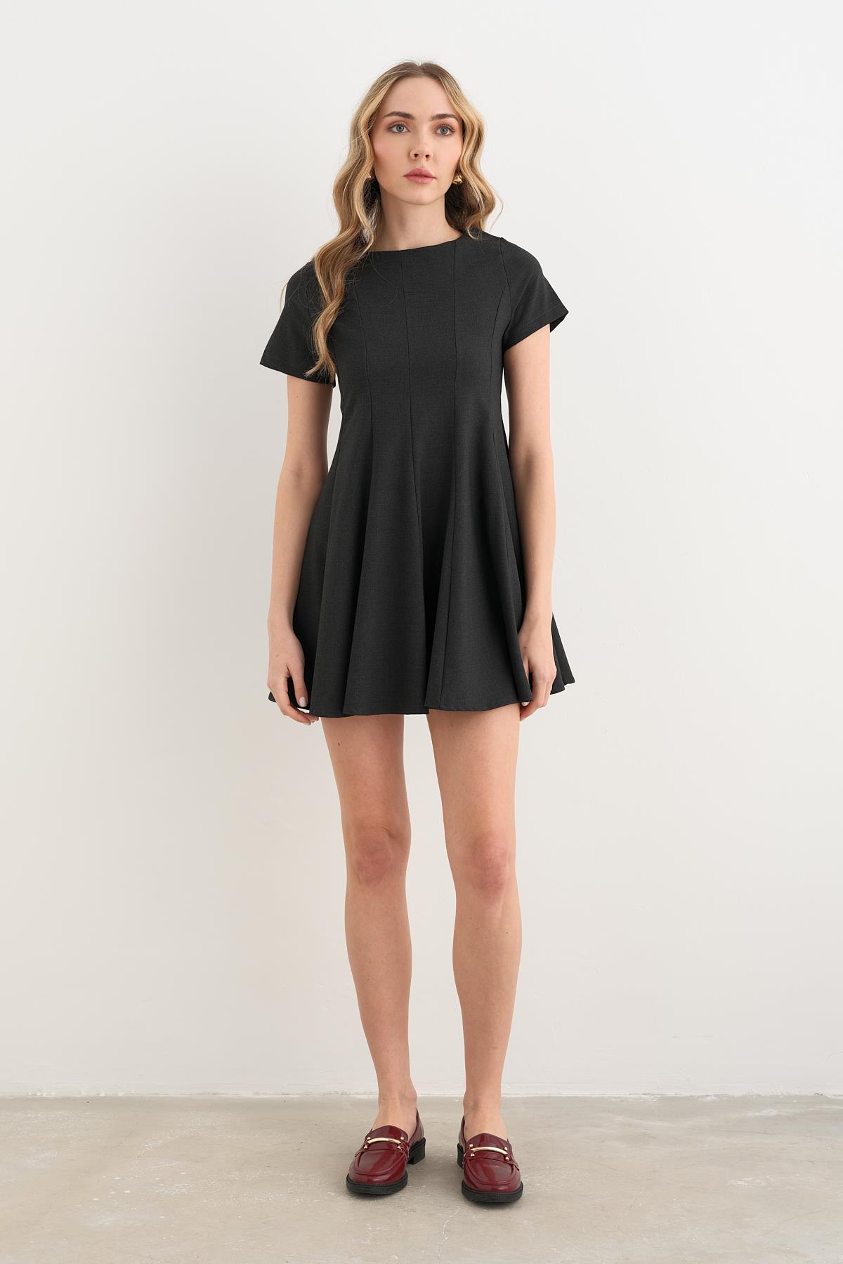 3045 PILELI MIDI ELBISE