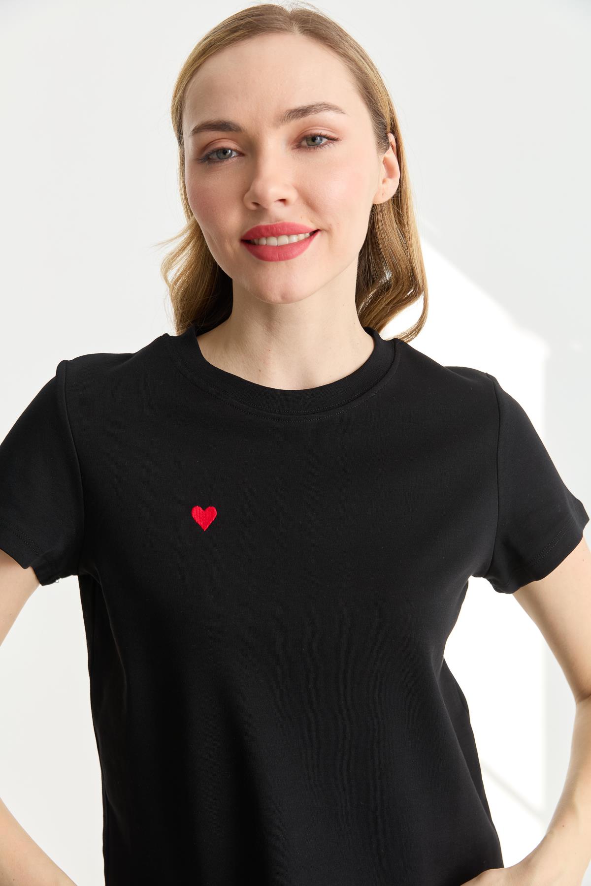 30584 BISIKLET YAKA PAMUKLU TSHIRT