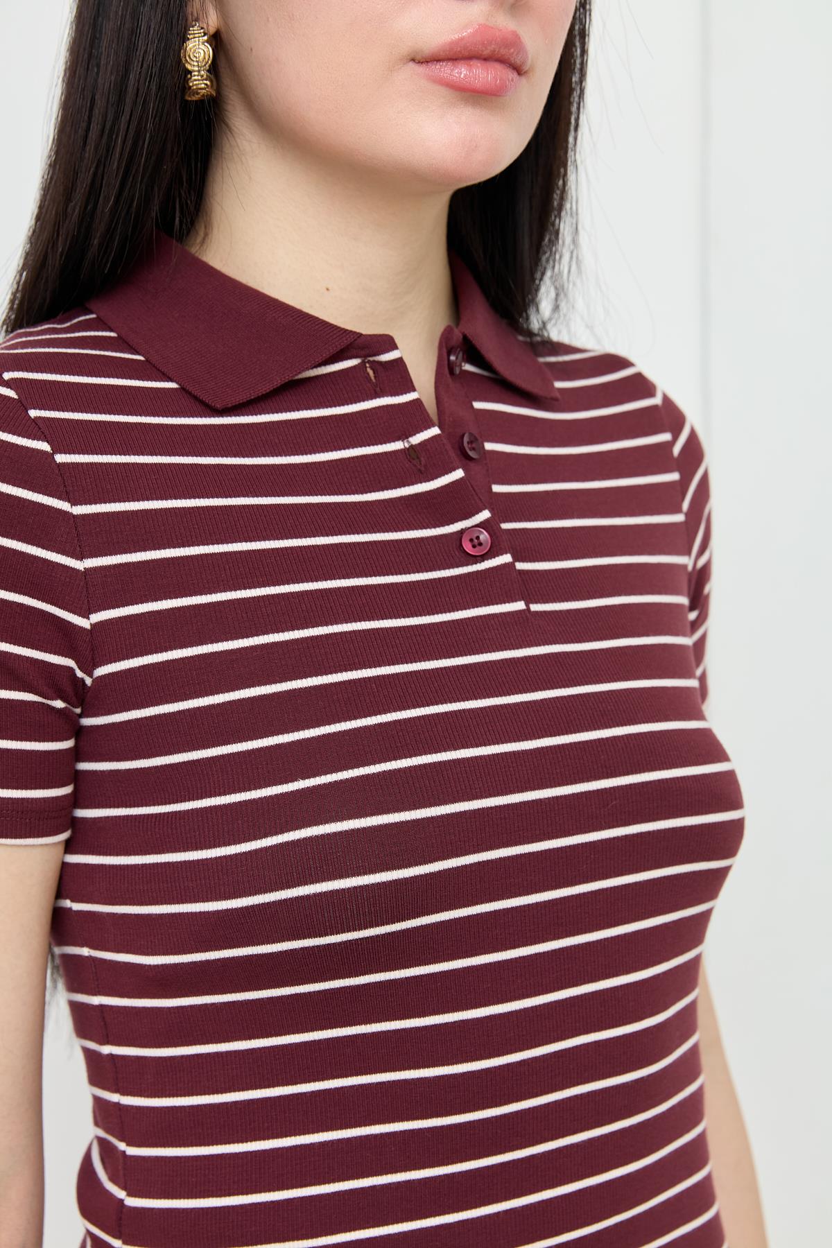 31464 CIZGILI POLO YAKA TSHIRT