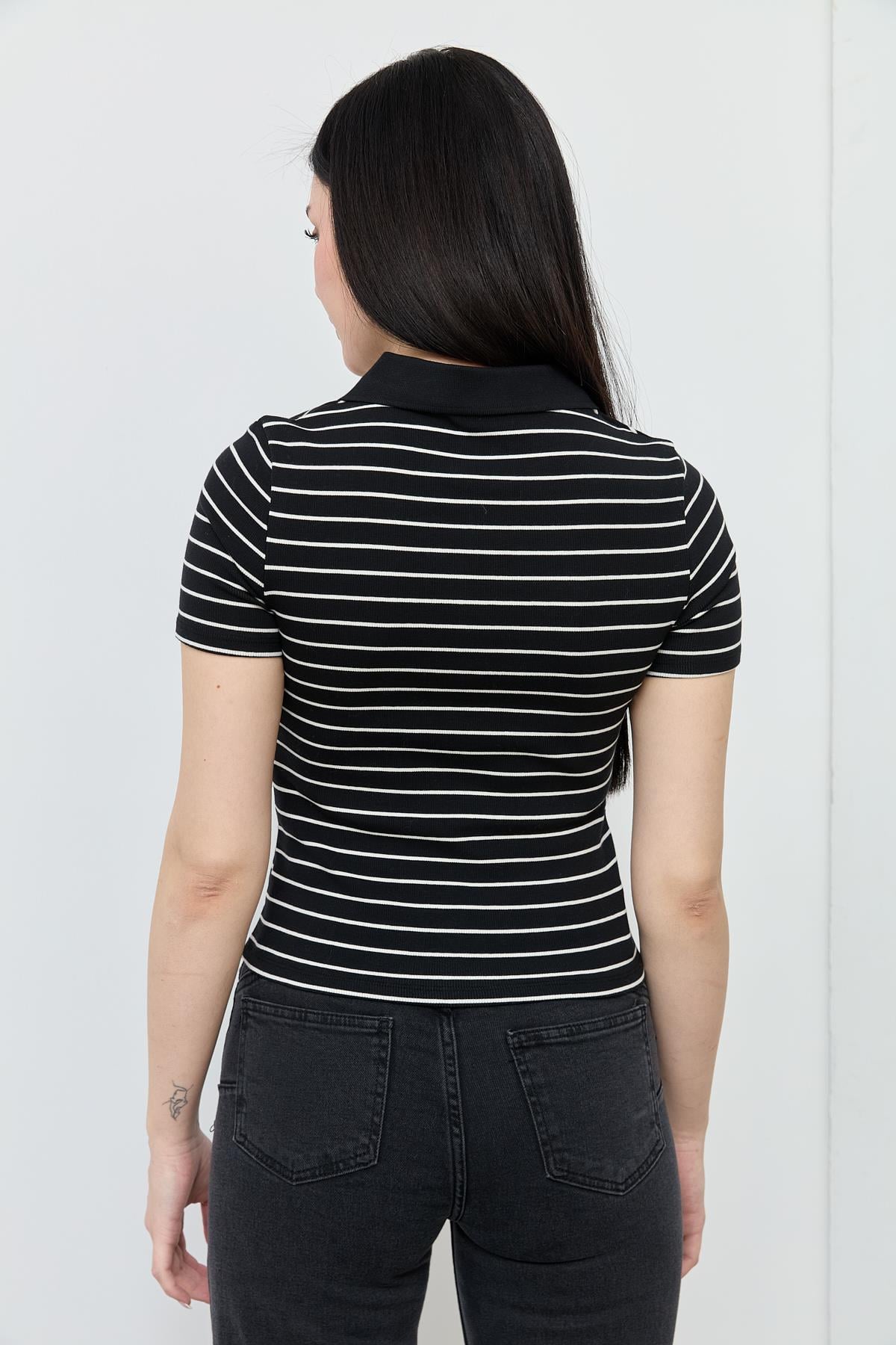 31464 CIZGILI POLO YAKA TSHIRT