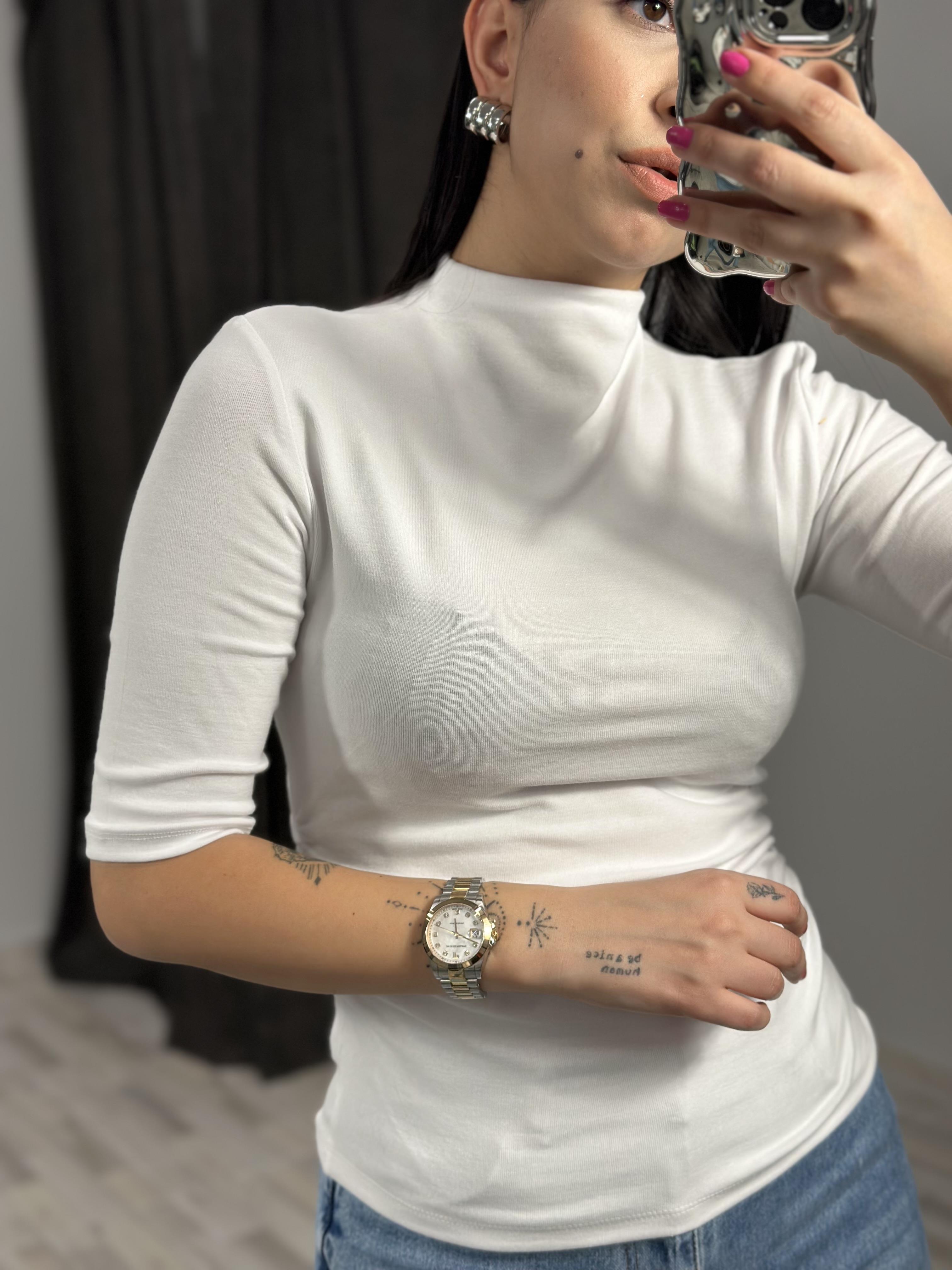 31470 DIK YAKA BUZGULU TSHIRT