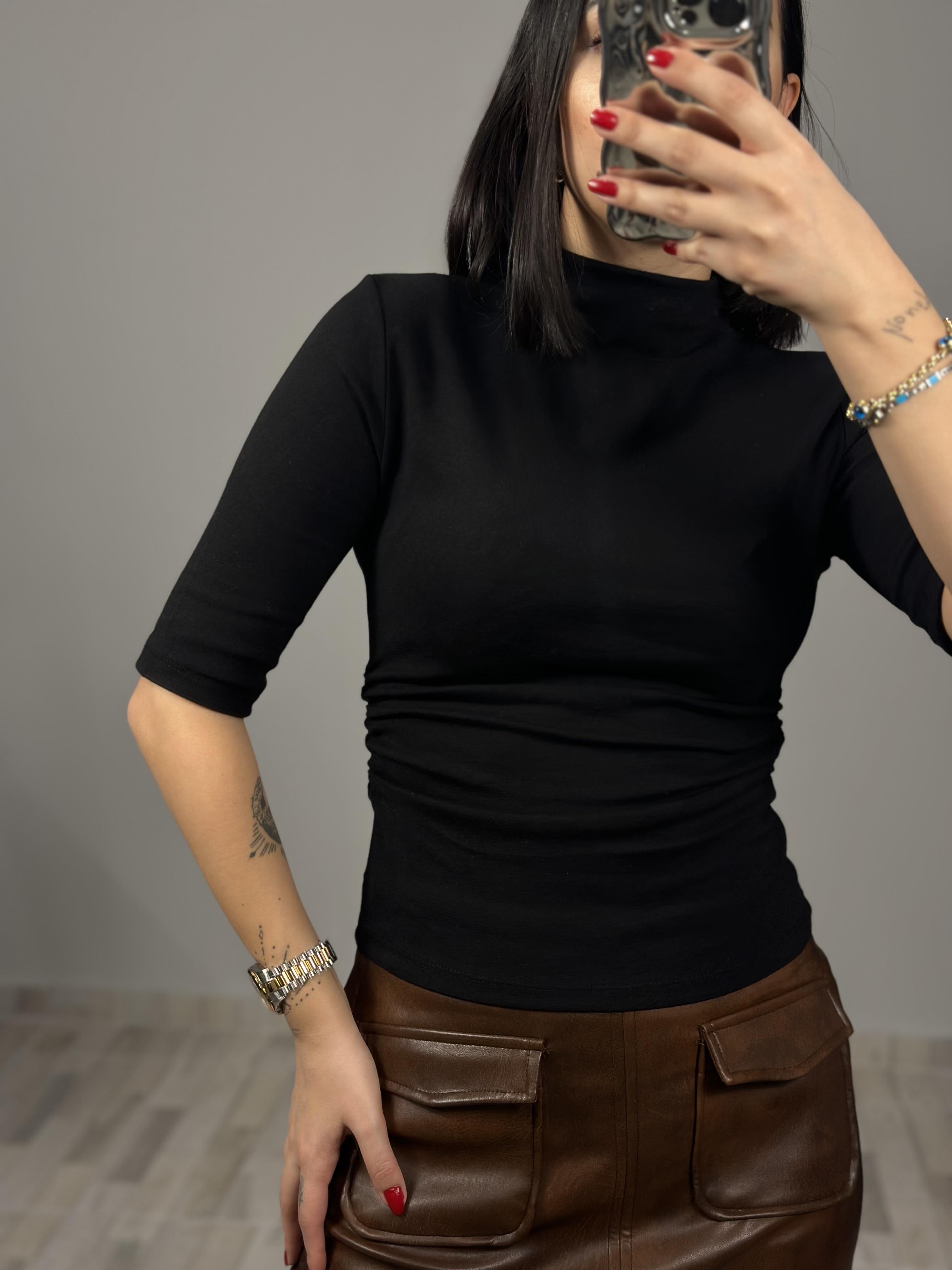 31470 DIK YAKA BUZGULU TSHIRT