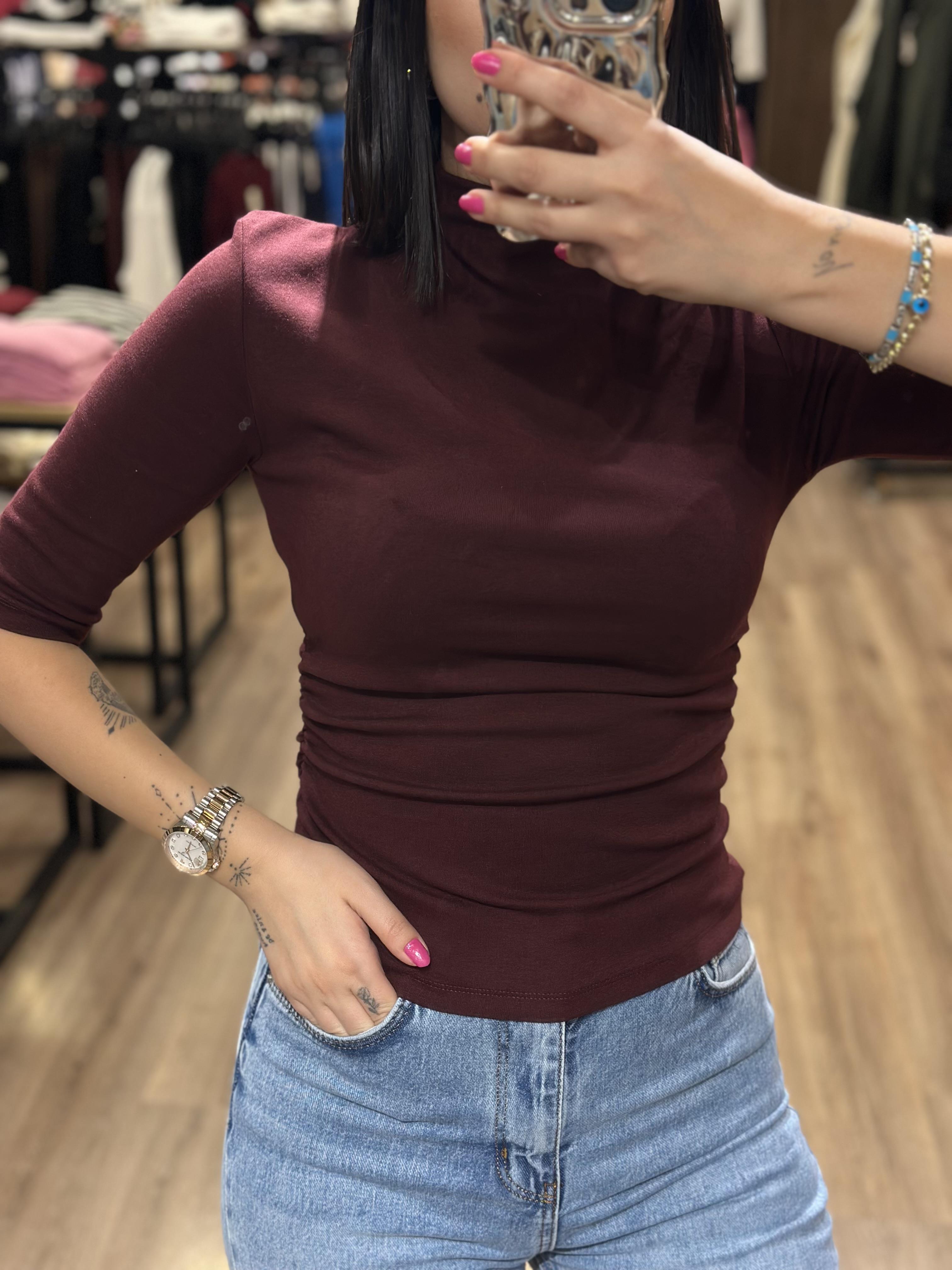 31470 DIK YAKA BUZGULU TSHIRT