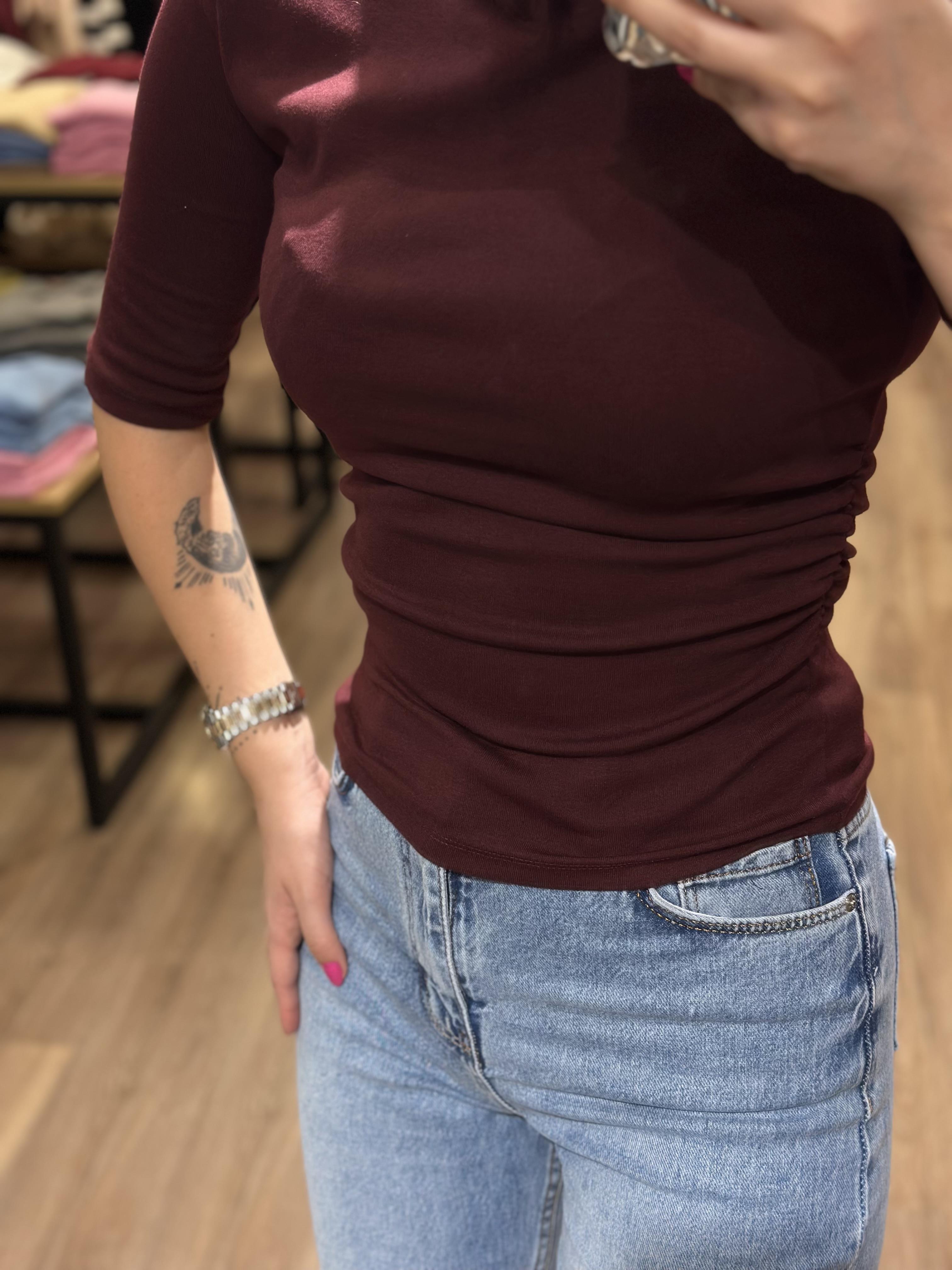 31470 DIK YAKA BUZGULU TSHIRT