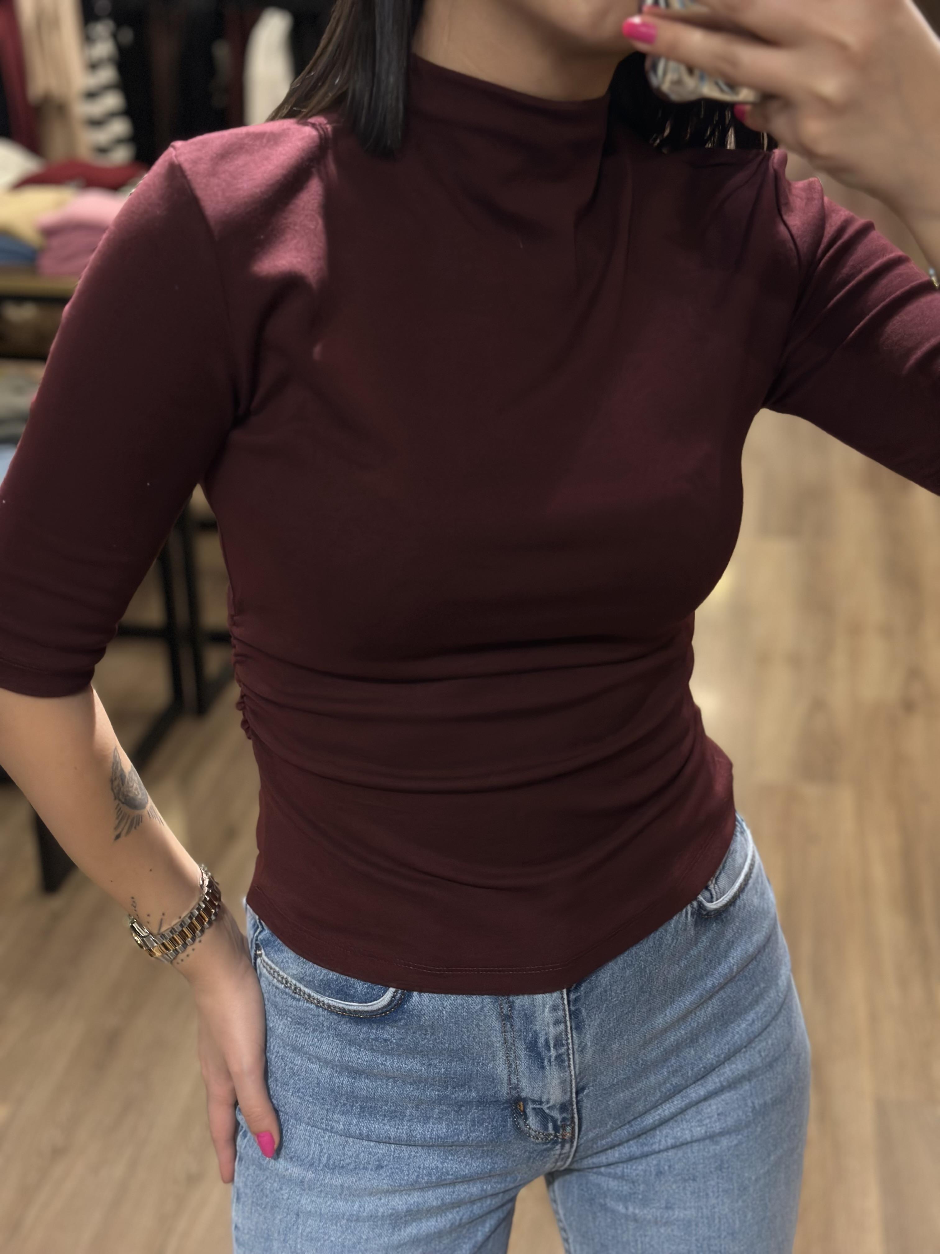 31470 DIK YAKA BUZGULU TSHIRT