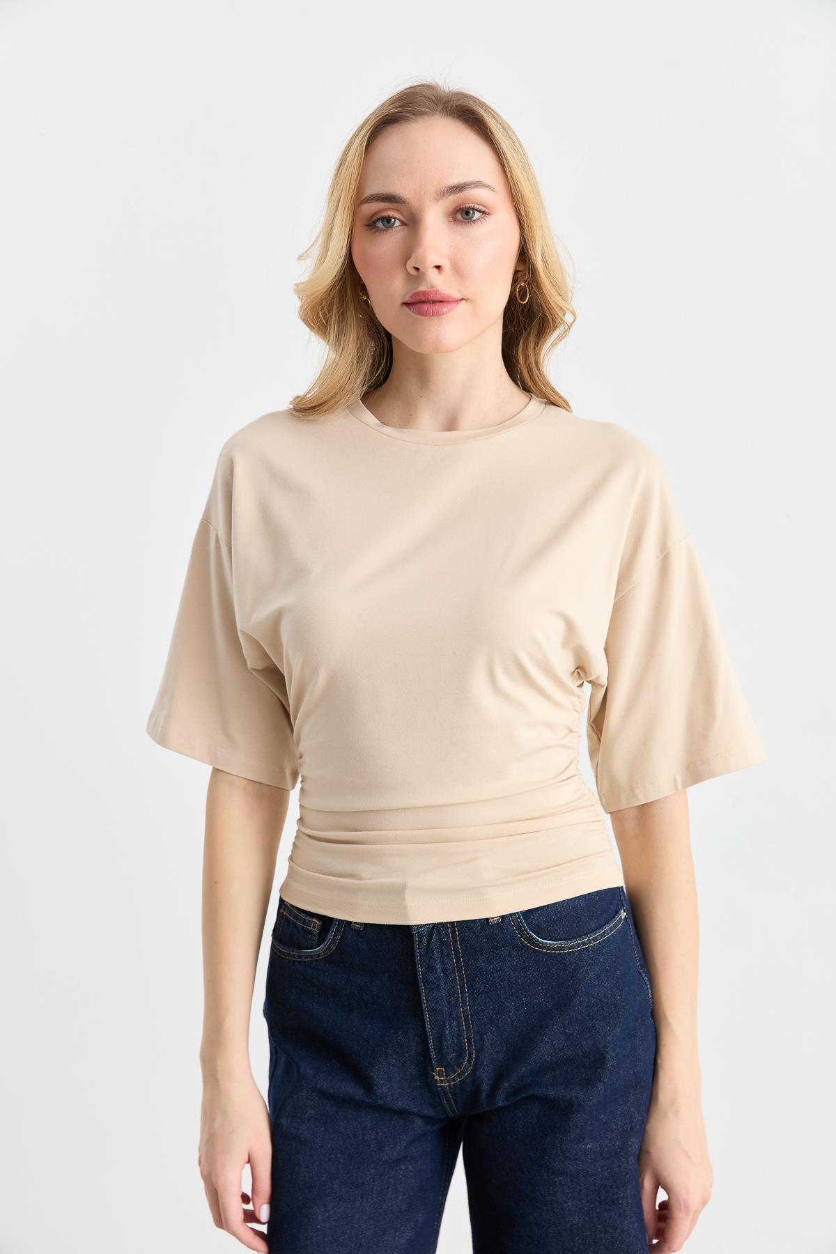 31610 BELI BUZGULU BISIKLET YAKA TSHIRT