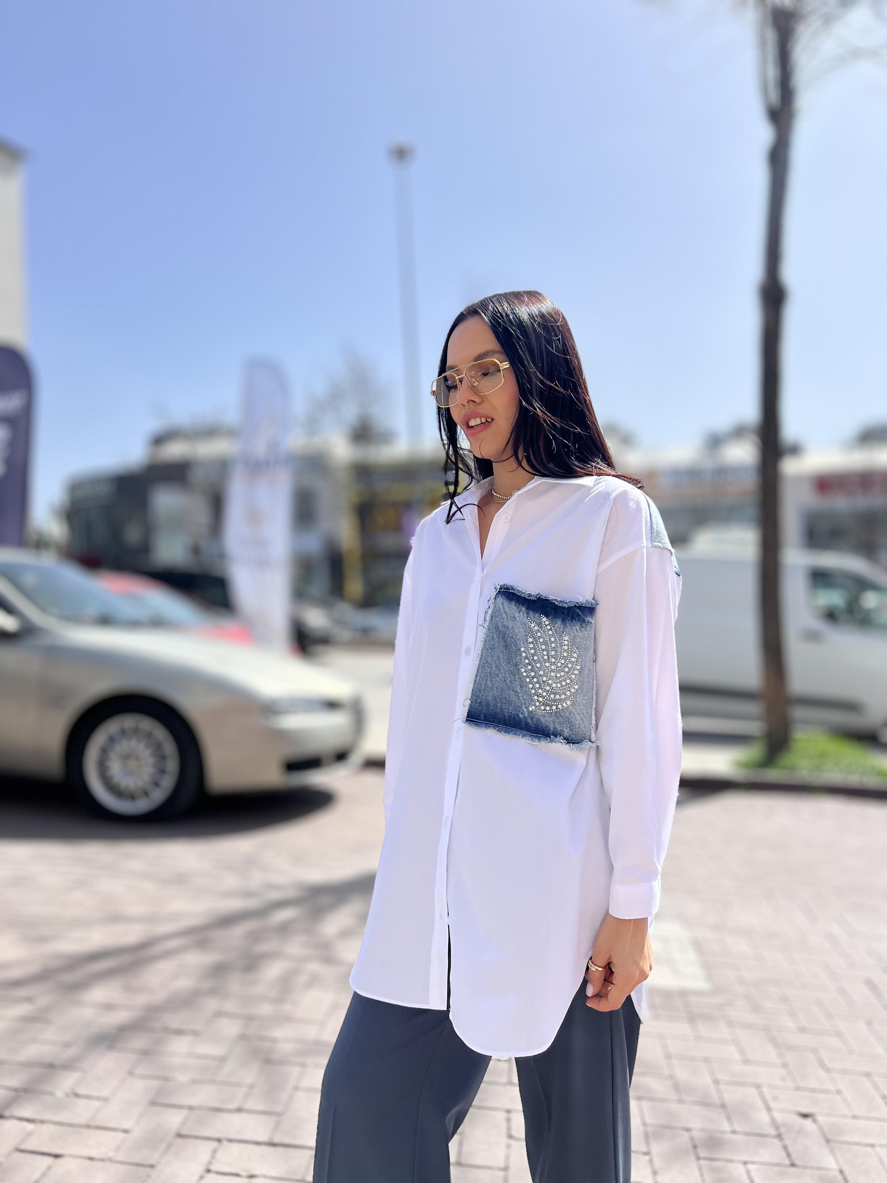 36769 KOT CEP DETAYLI GOMLEK