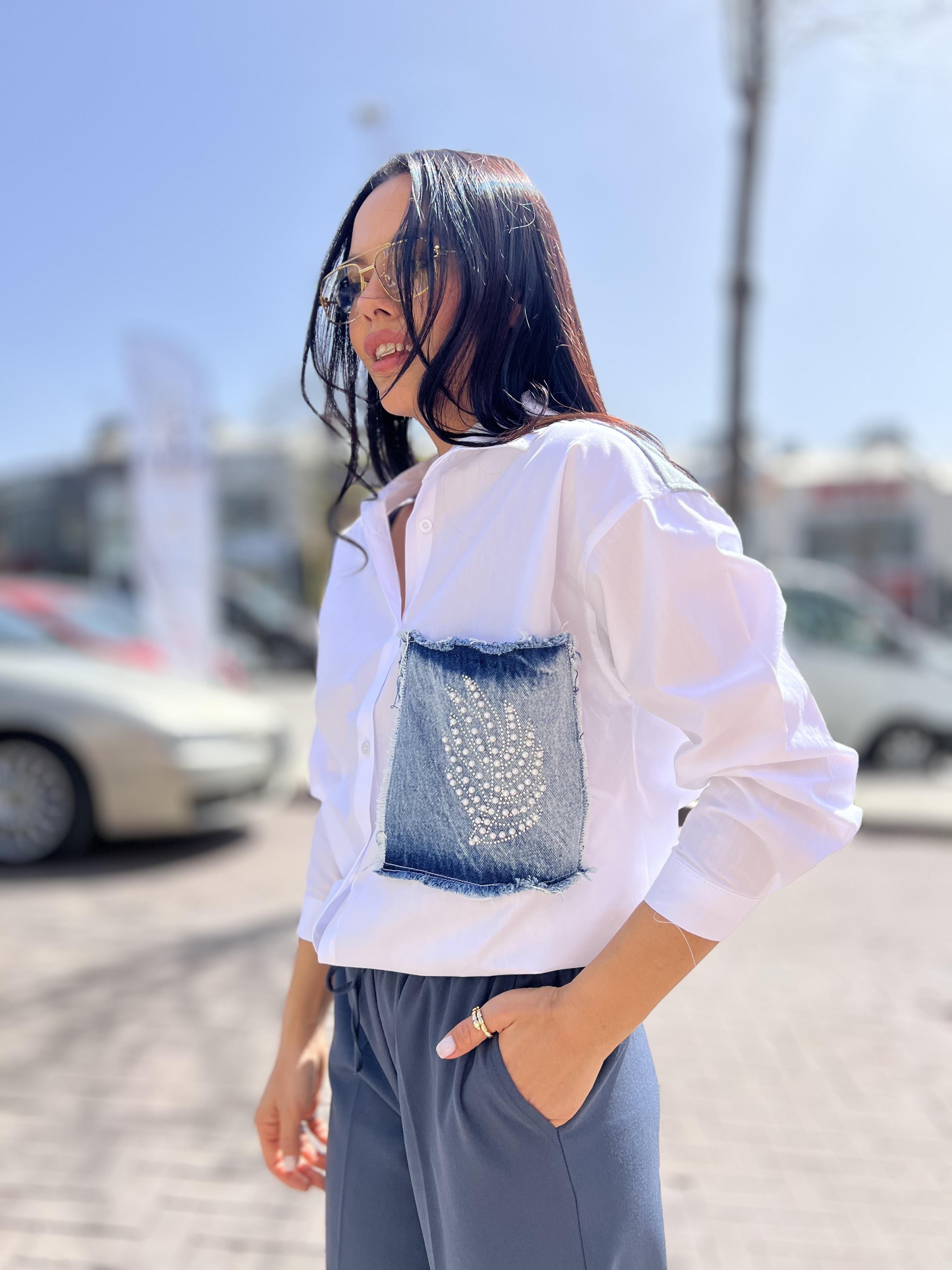 36769 KOT CEP DETAYLI GOMLEK