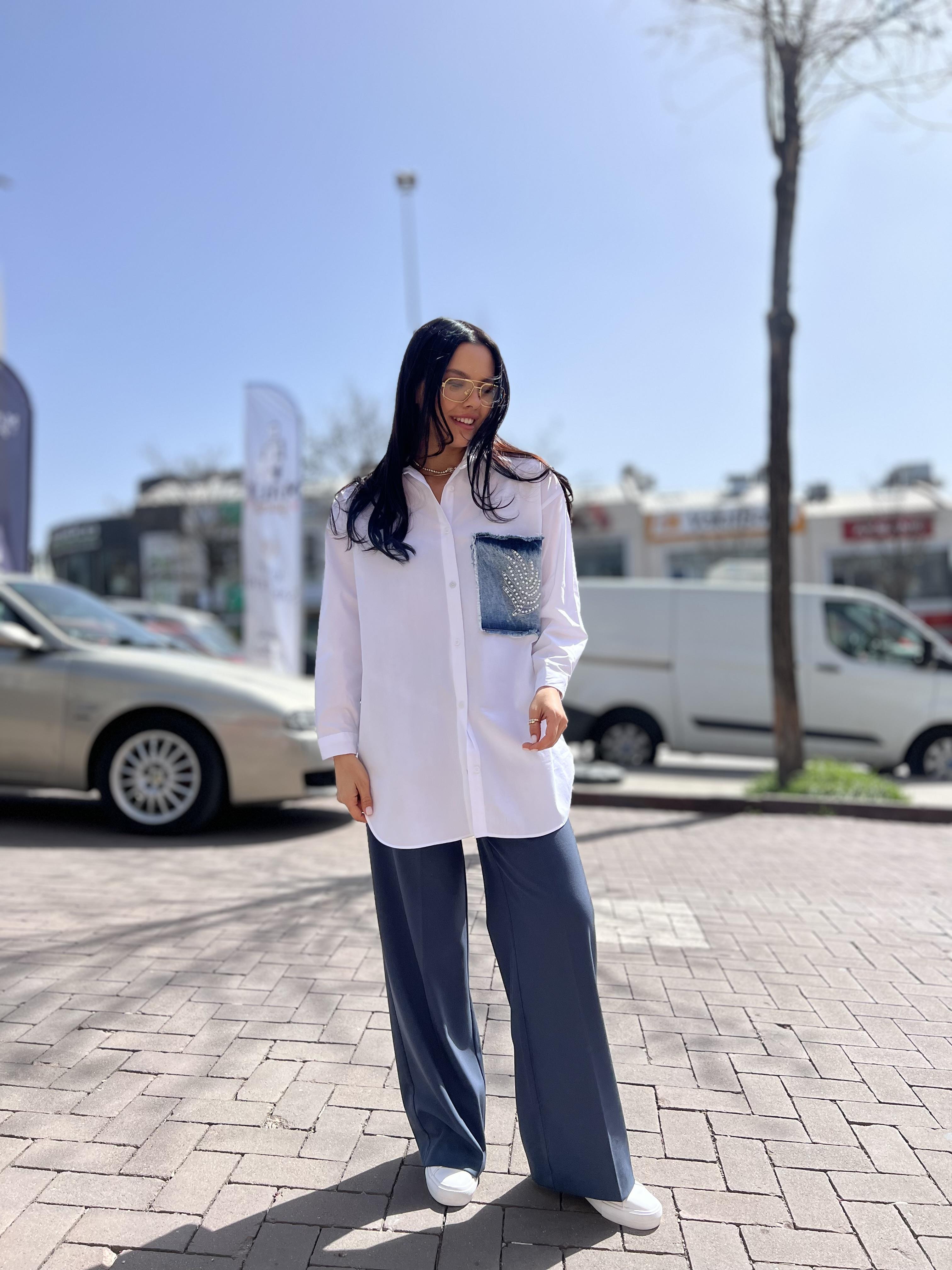 36769 KOT CEP DETAYLI GOMLEK