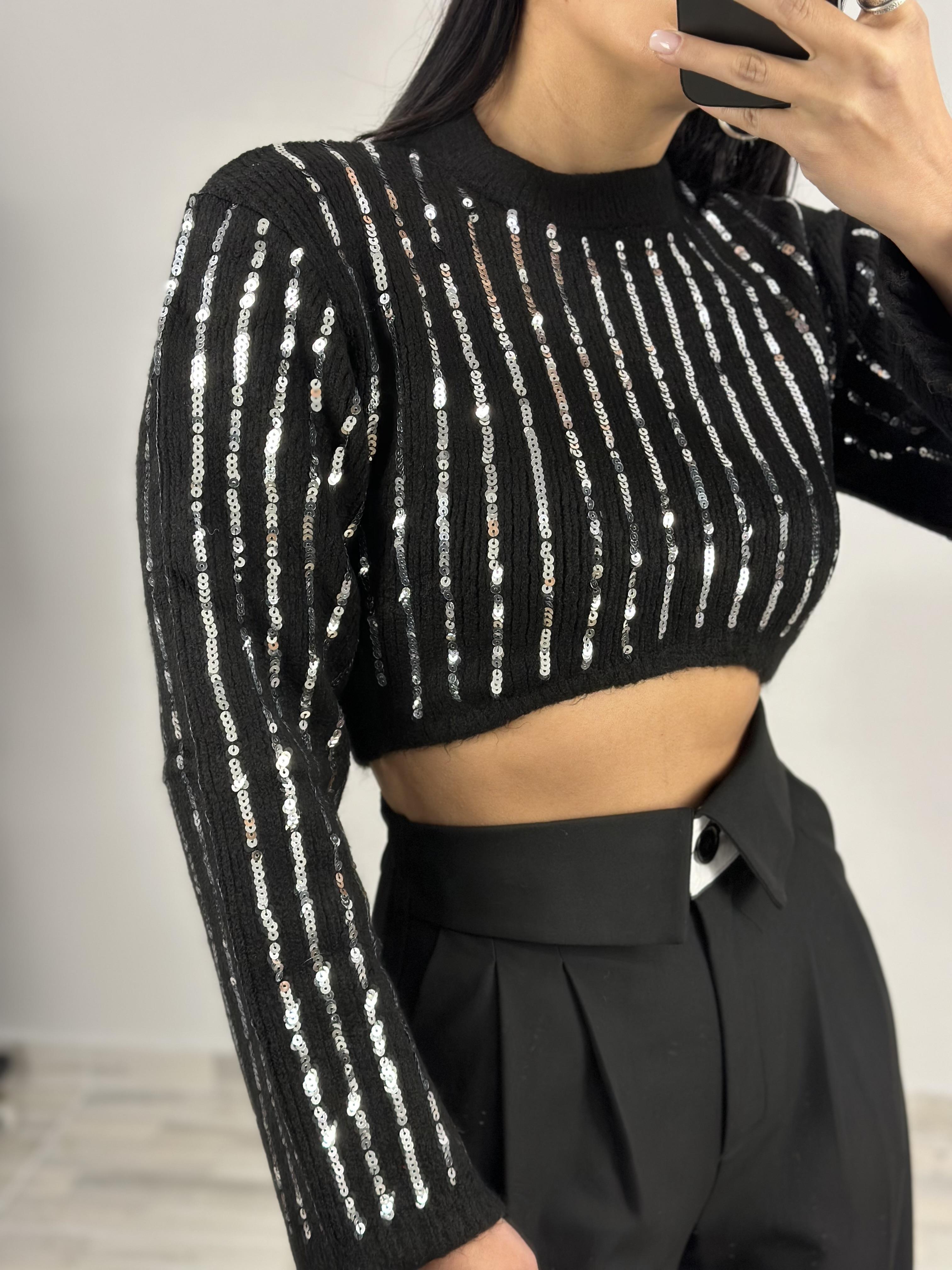4125 PULLU CROP TRIKO KAZAK