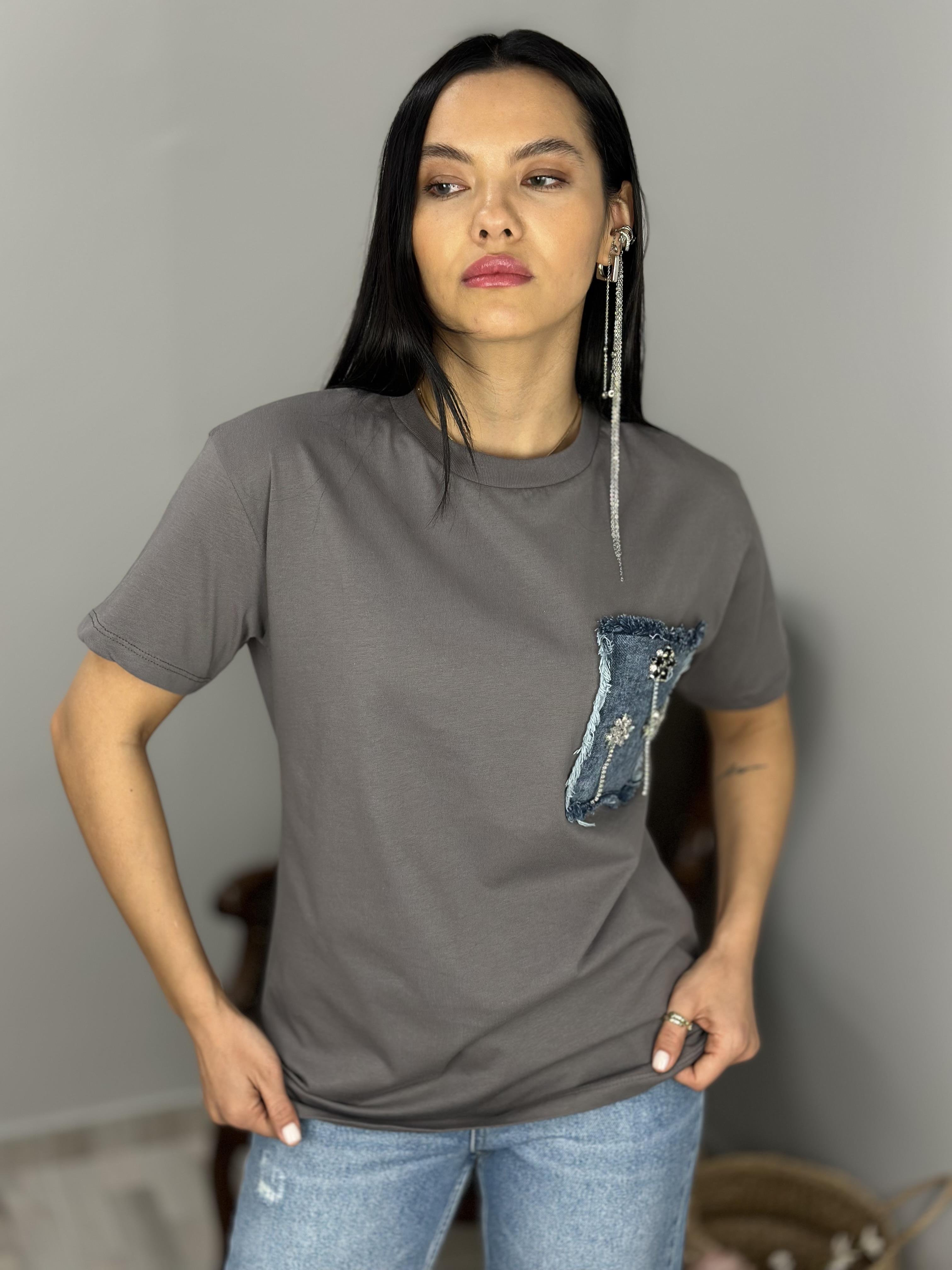 4652 KOT CEP DETAYLI TSHIRT