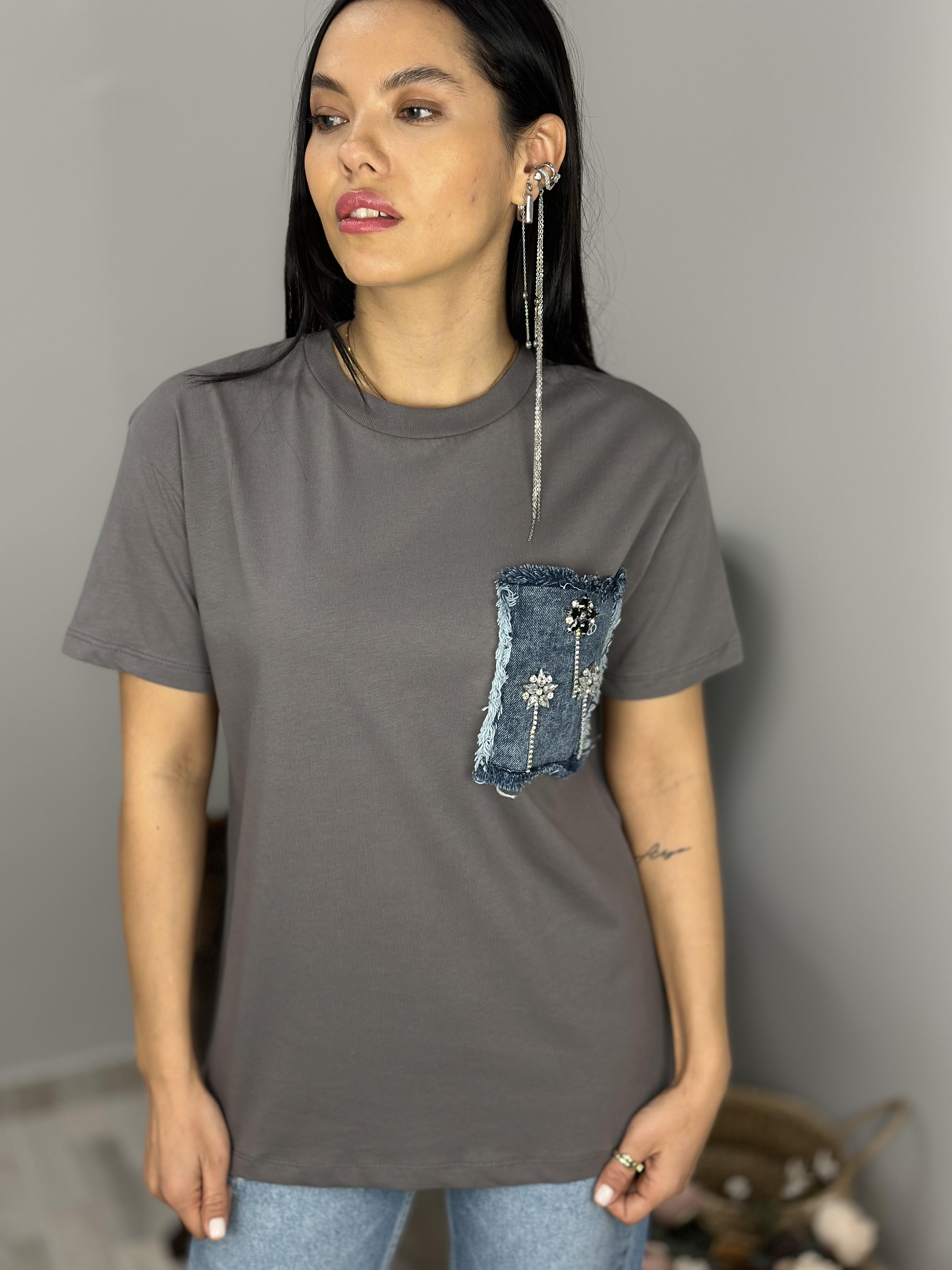 4652 KOT CEP DETAYLI TSHIRT