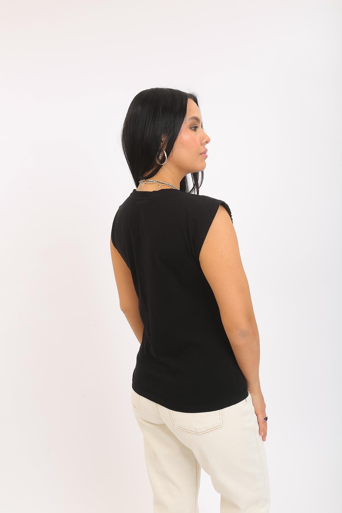 4709 KOLU NAKISLI TSHIRT