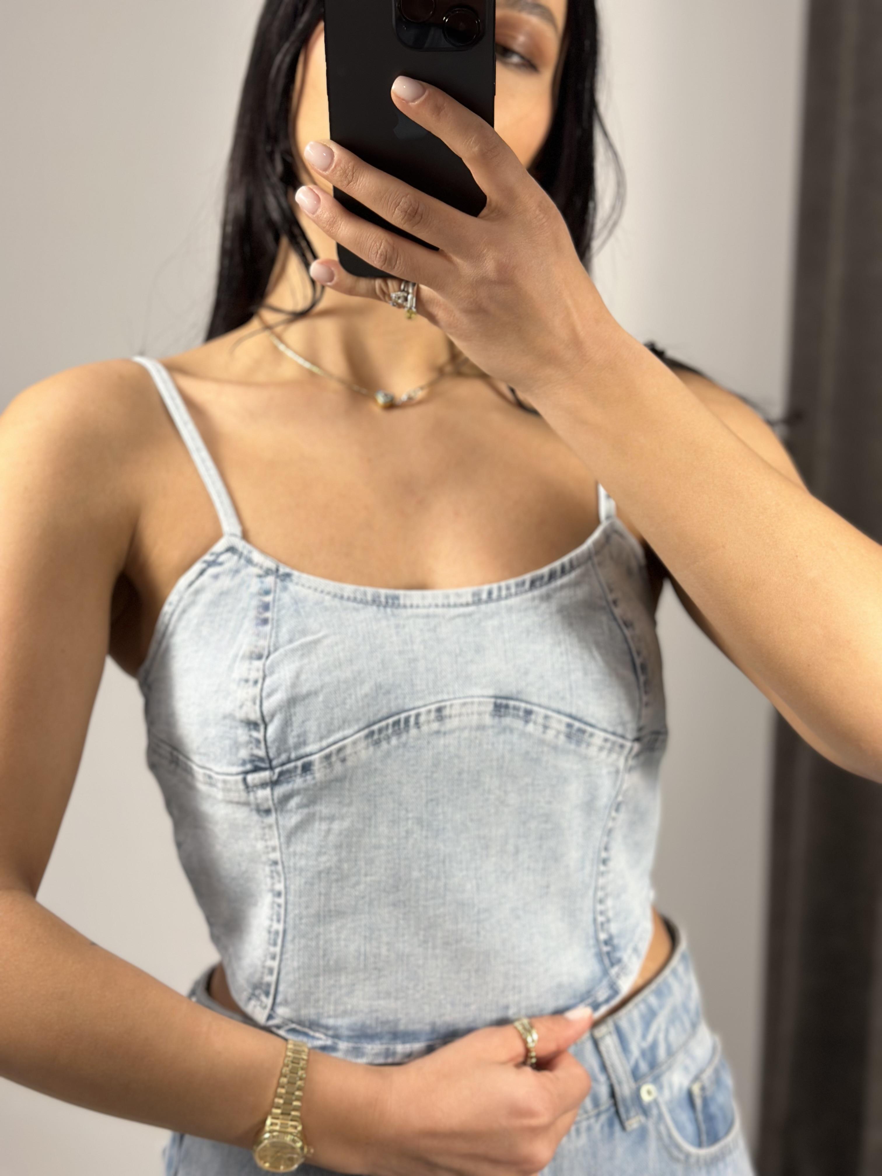50713 KAR YIKAMA DENIM TOP