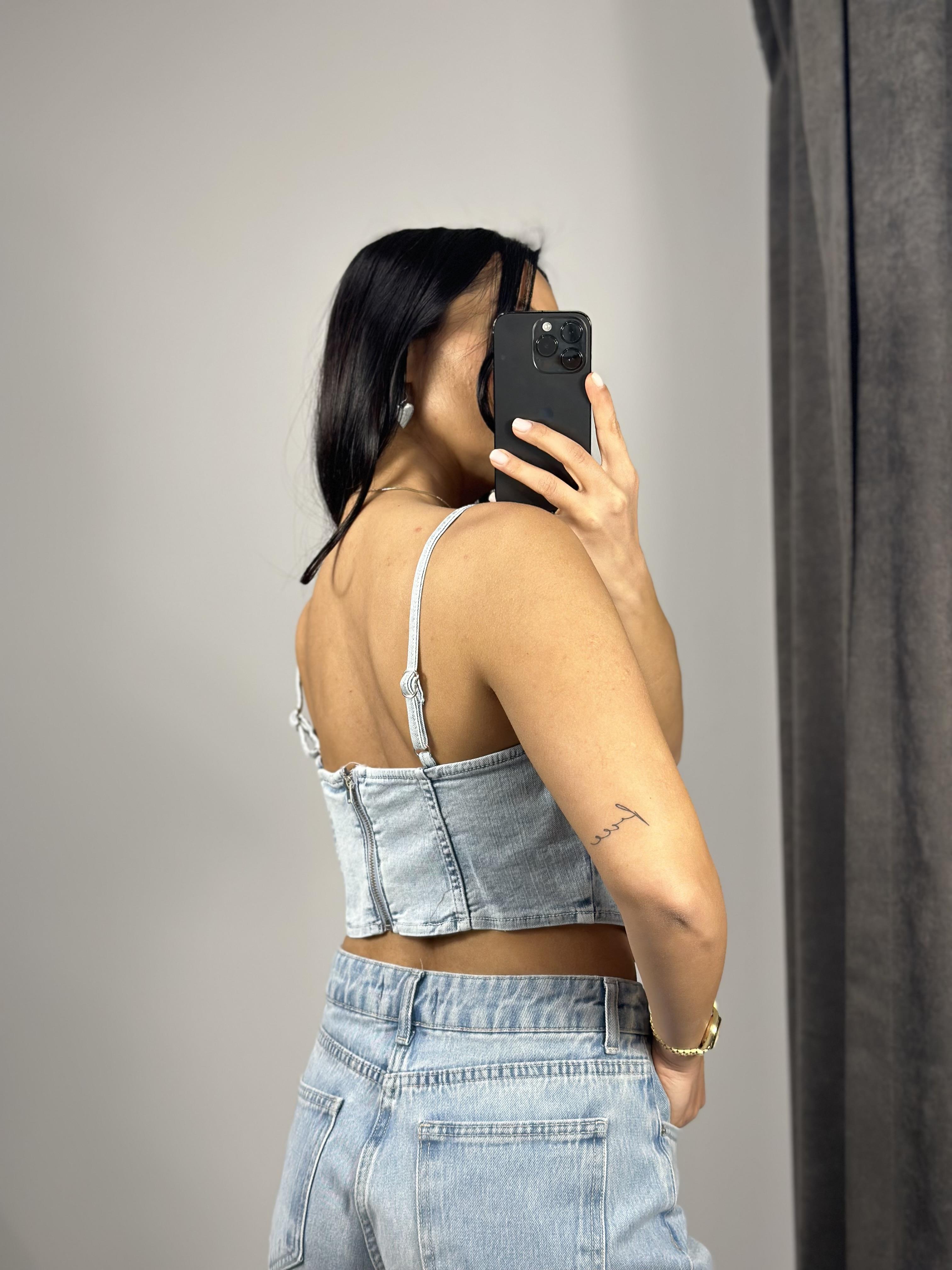 50713 KAR YIKAMA DENIM TOP