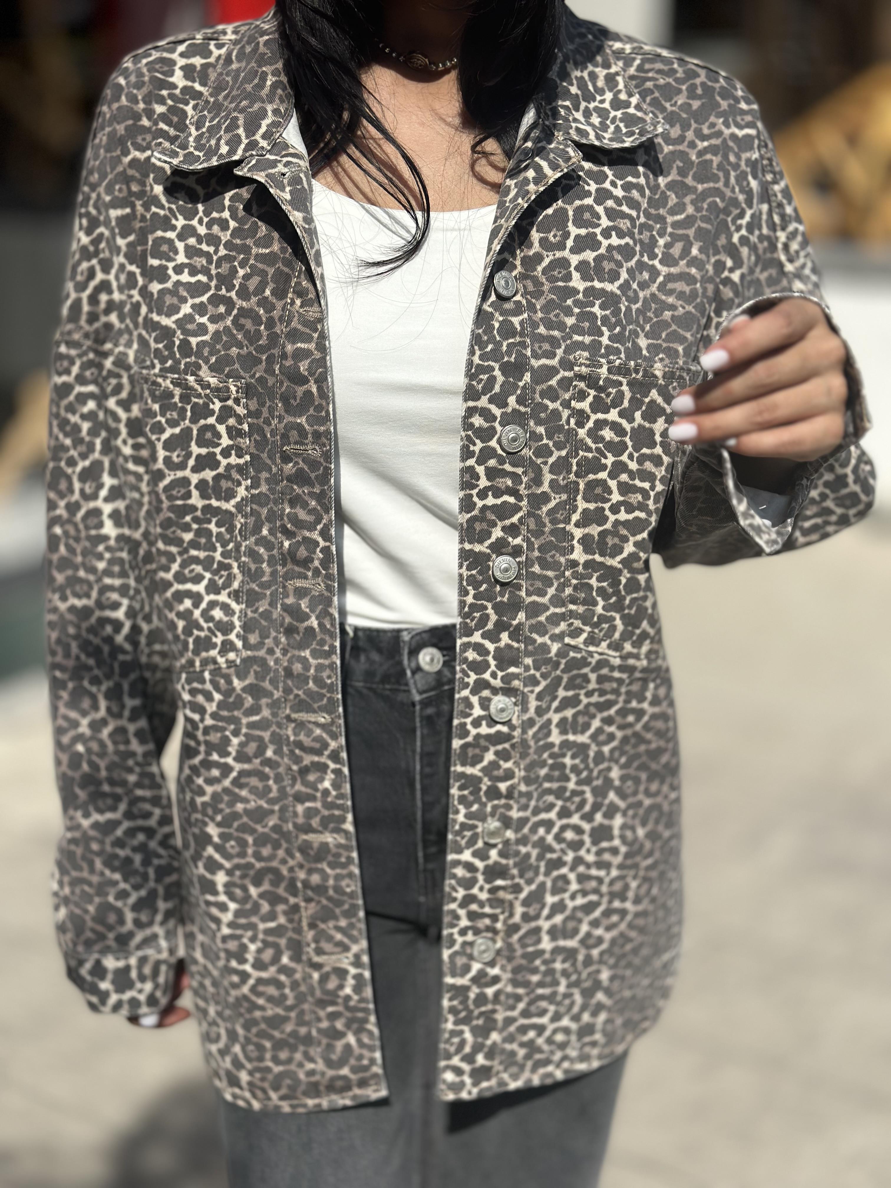 50737 LEOPAR DESEN OVERSIZE GOMLEK