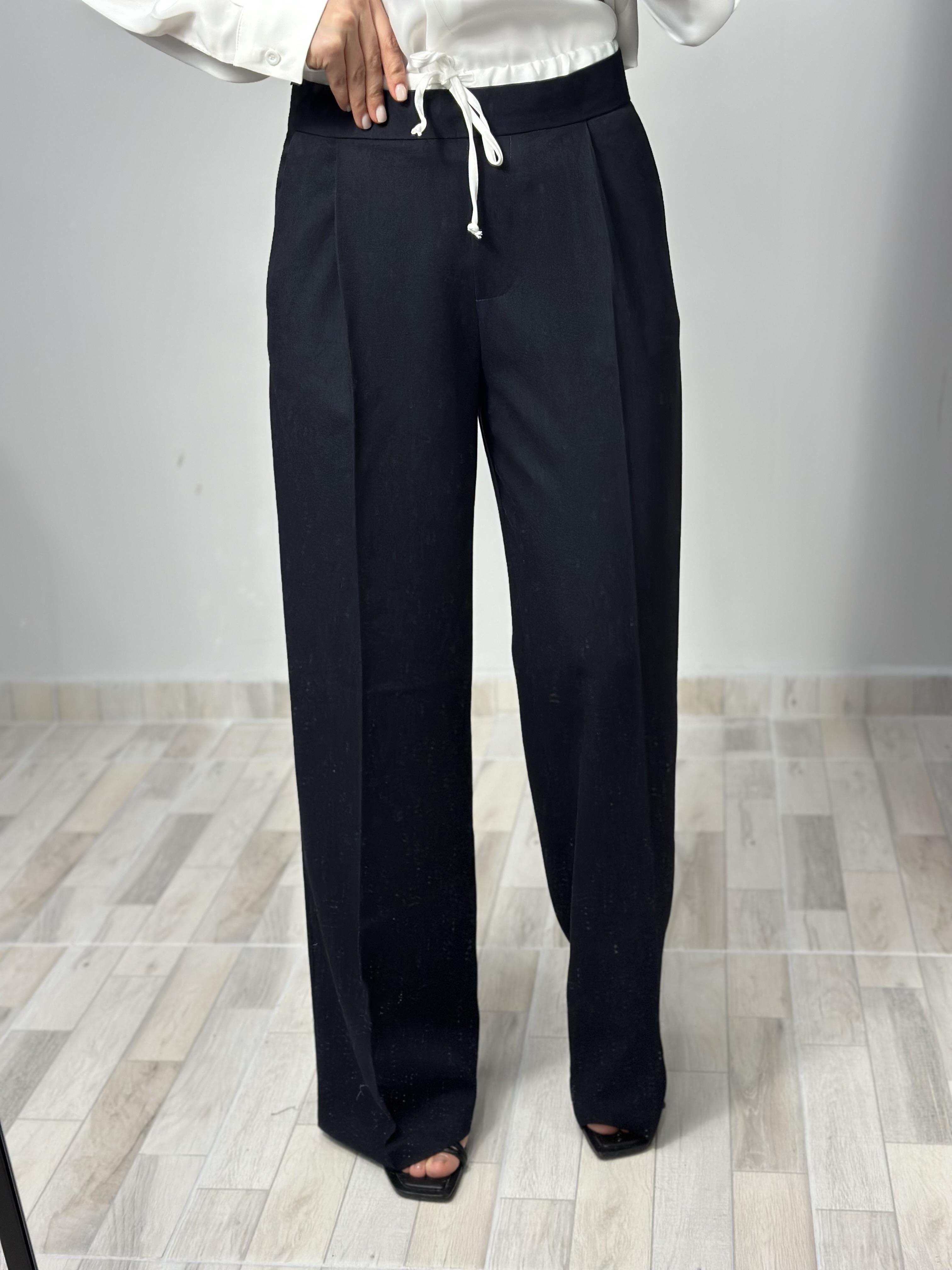 5179 YANDAN FERMUARLI SATEN GARNILI PANTOLON
