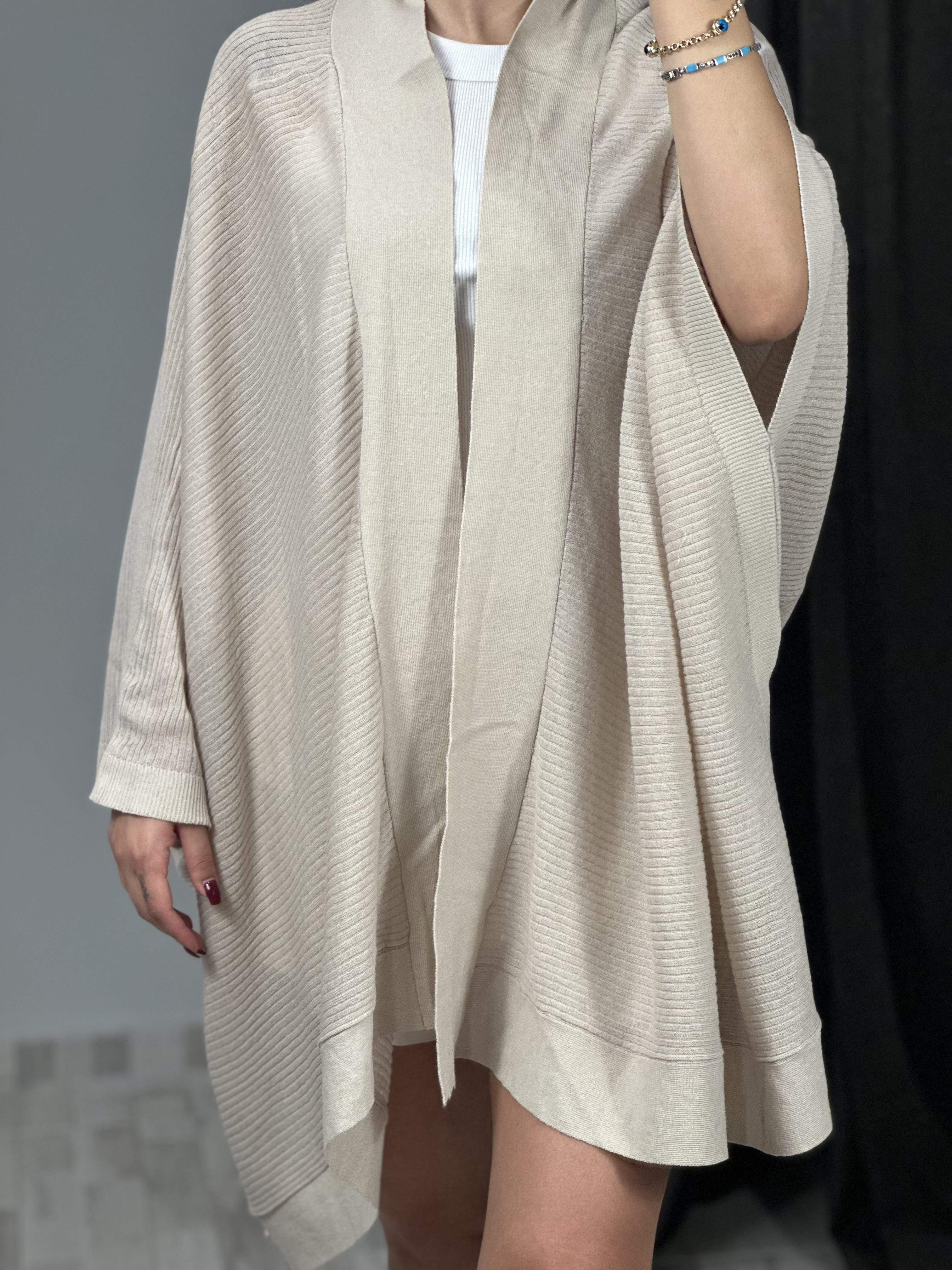 60232 KIMONO KOL INCE DOKULU ASIMETRIK TRIKO HIRKA
