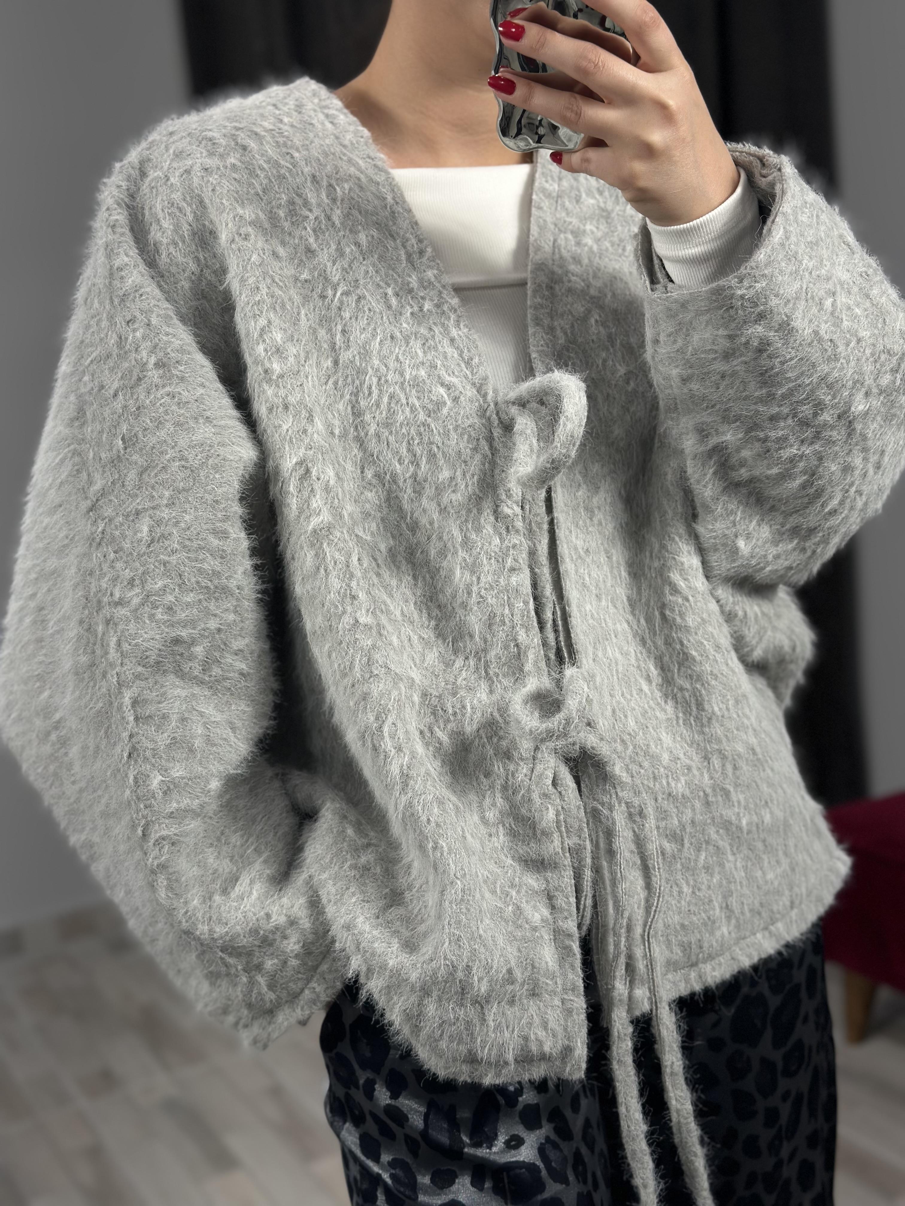 6063 BAGLAMA DETAYLI TRIKO CEKET