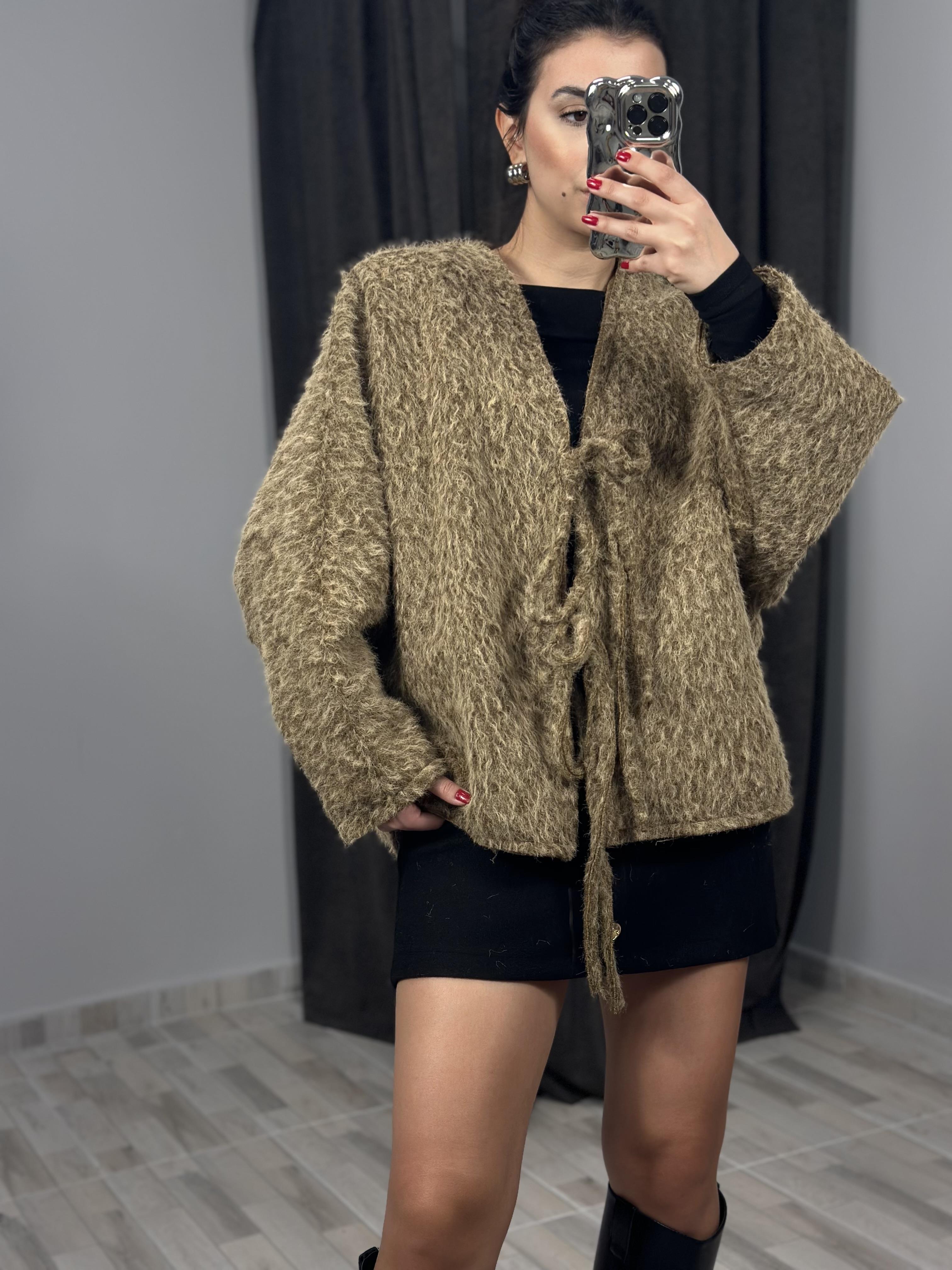6063 BAGLAMA DETAYLI TRIKO CEKET