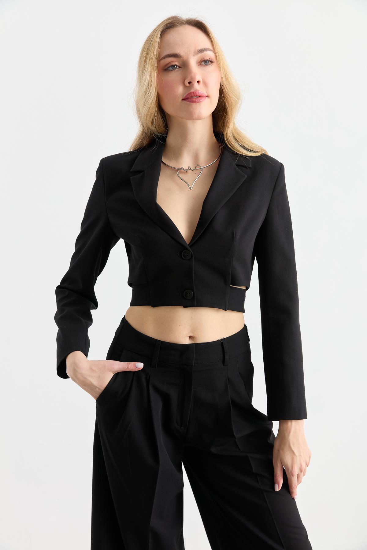 60760 TOKA DETAYLI CROP BLAZER