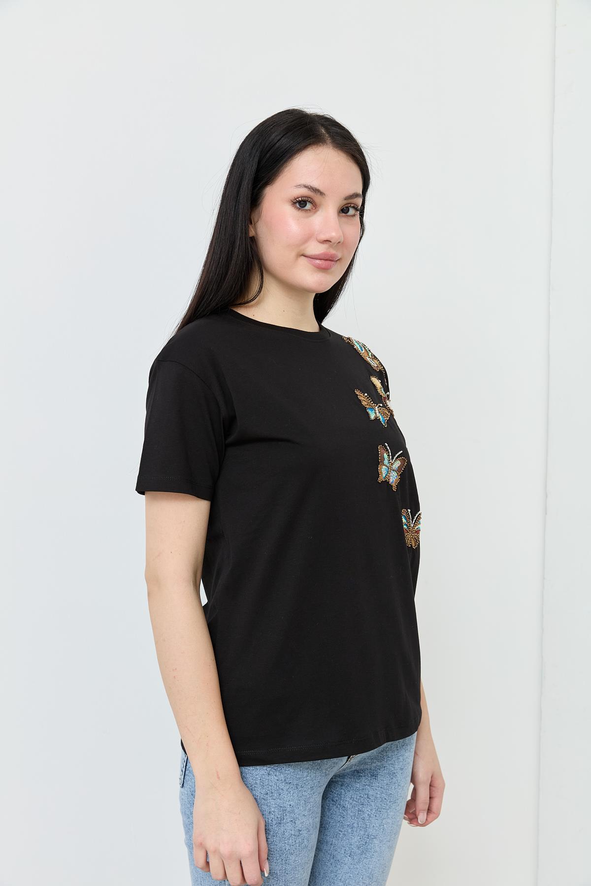 7112 KELEBEK ISLEMELI TSHIRT