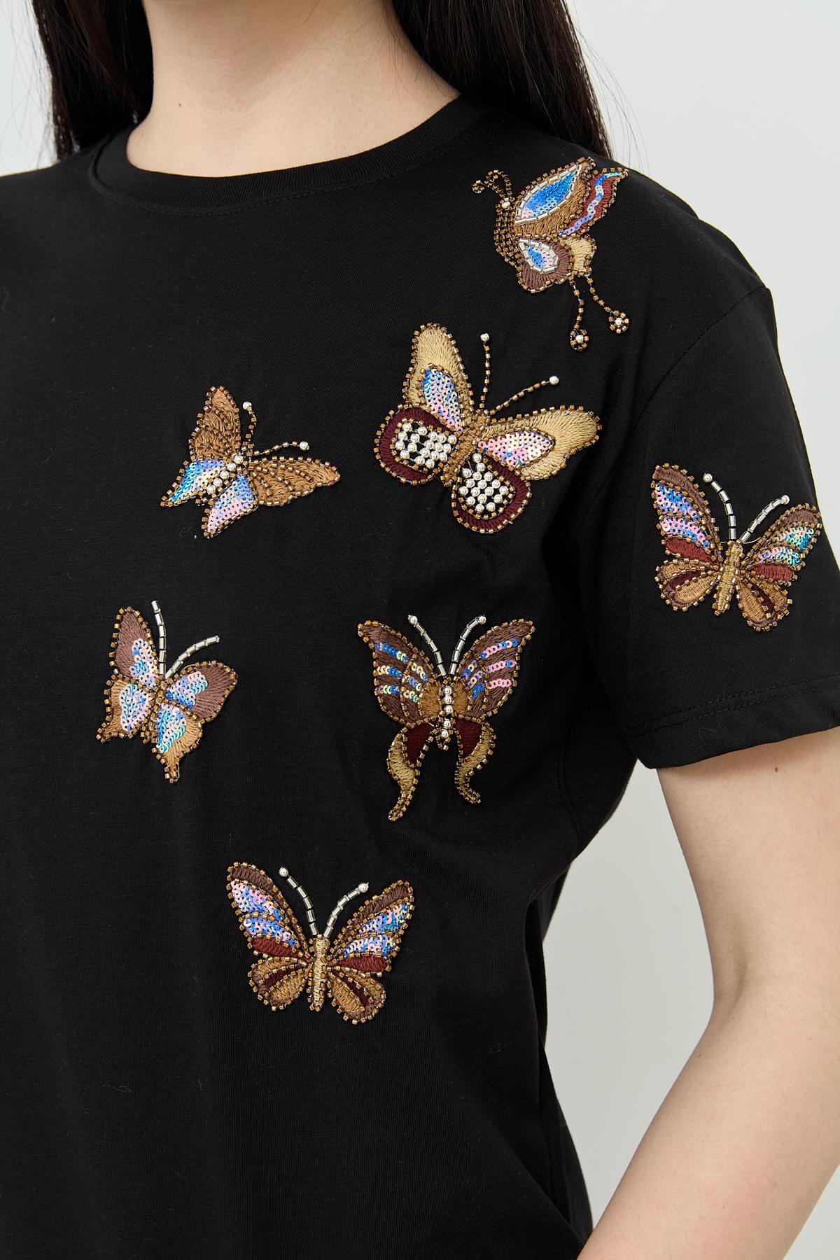 7112 KELEBEK ISLEMELI TSHIRT