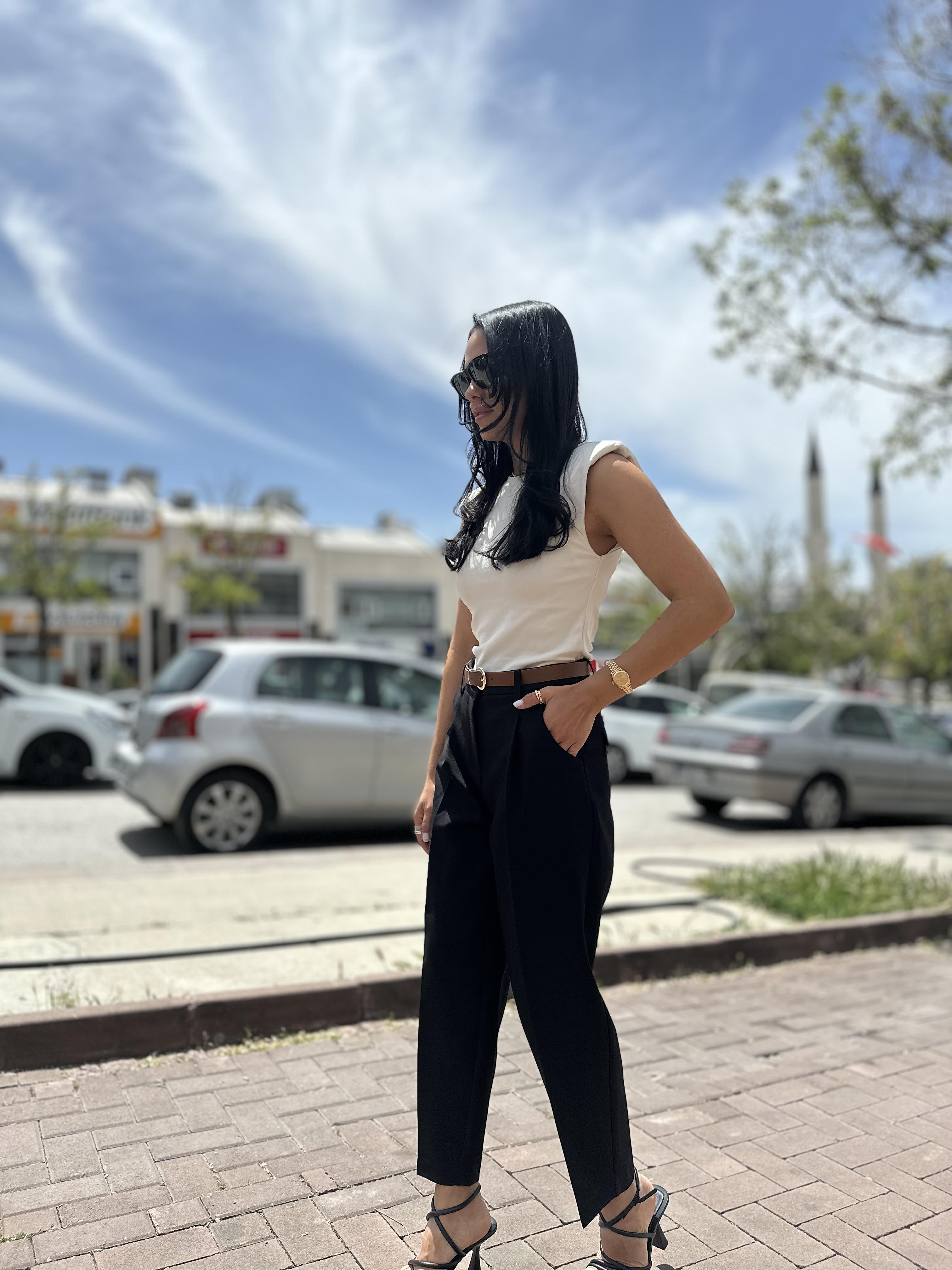 71292 KEMERLI HAVUC FIT PANTOLON