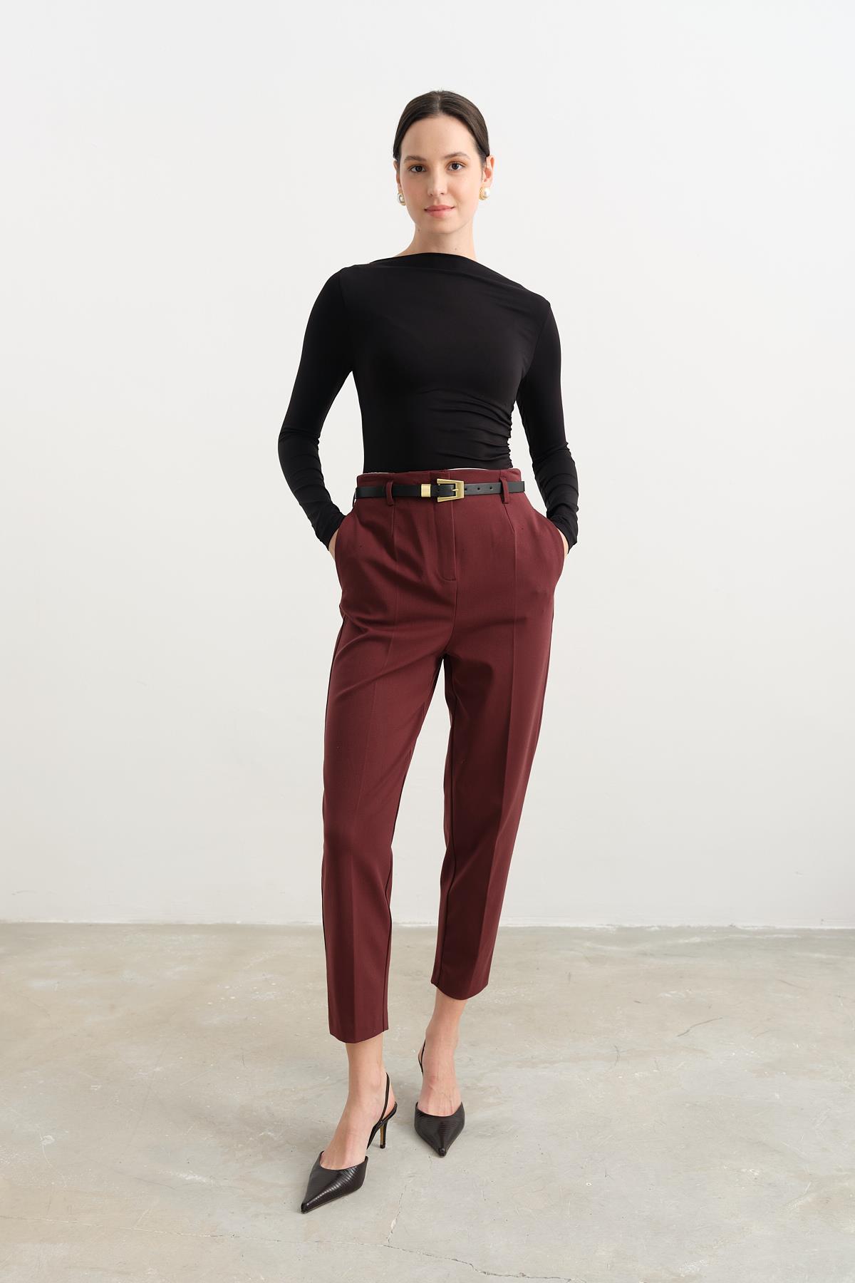 71293  KEMERLI YUKSEK BEL PANTOLON