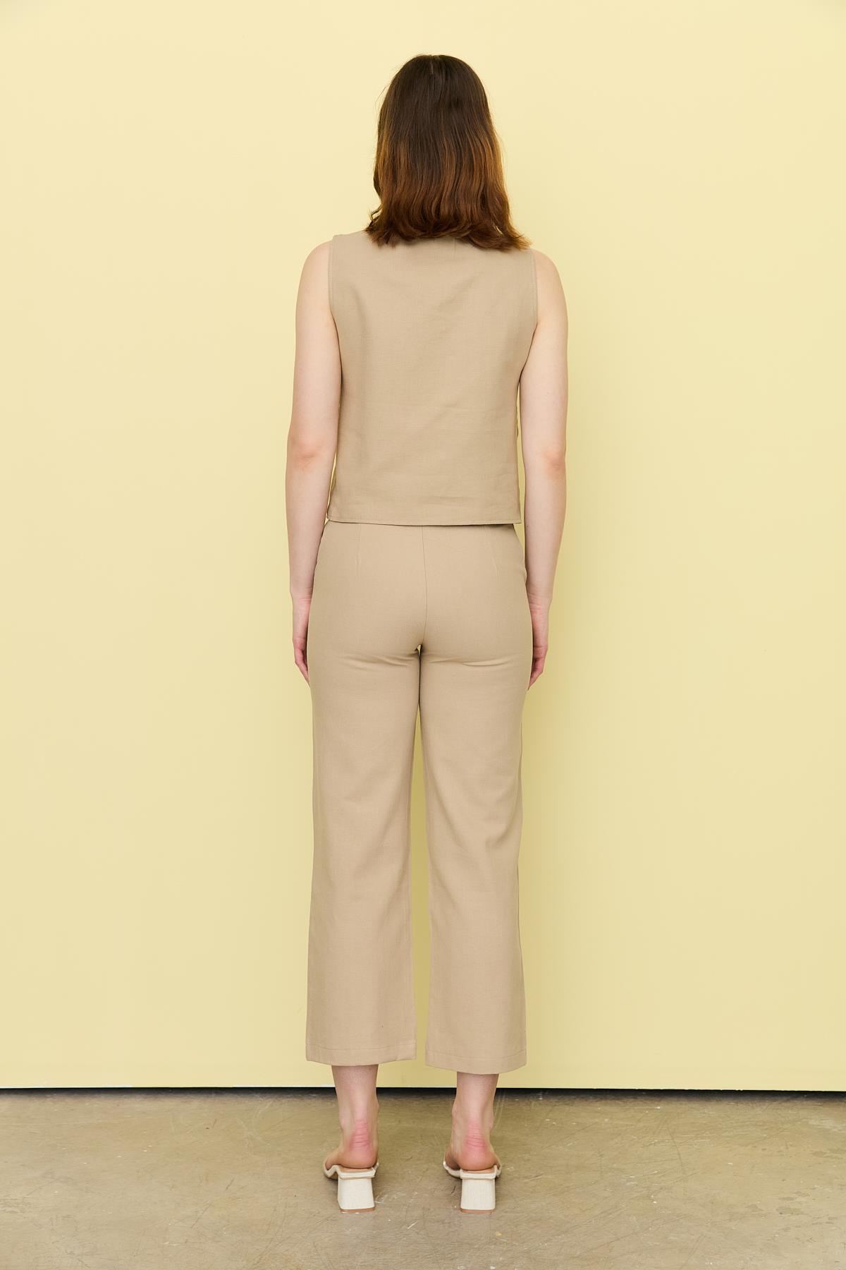 7134 GOLD DUGME YELEK PANTOLON
