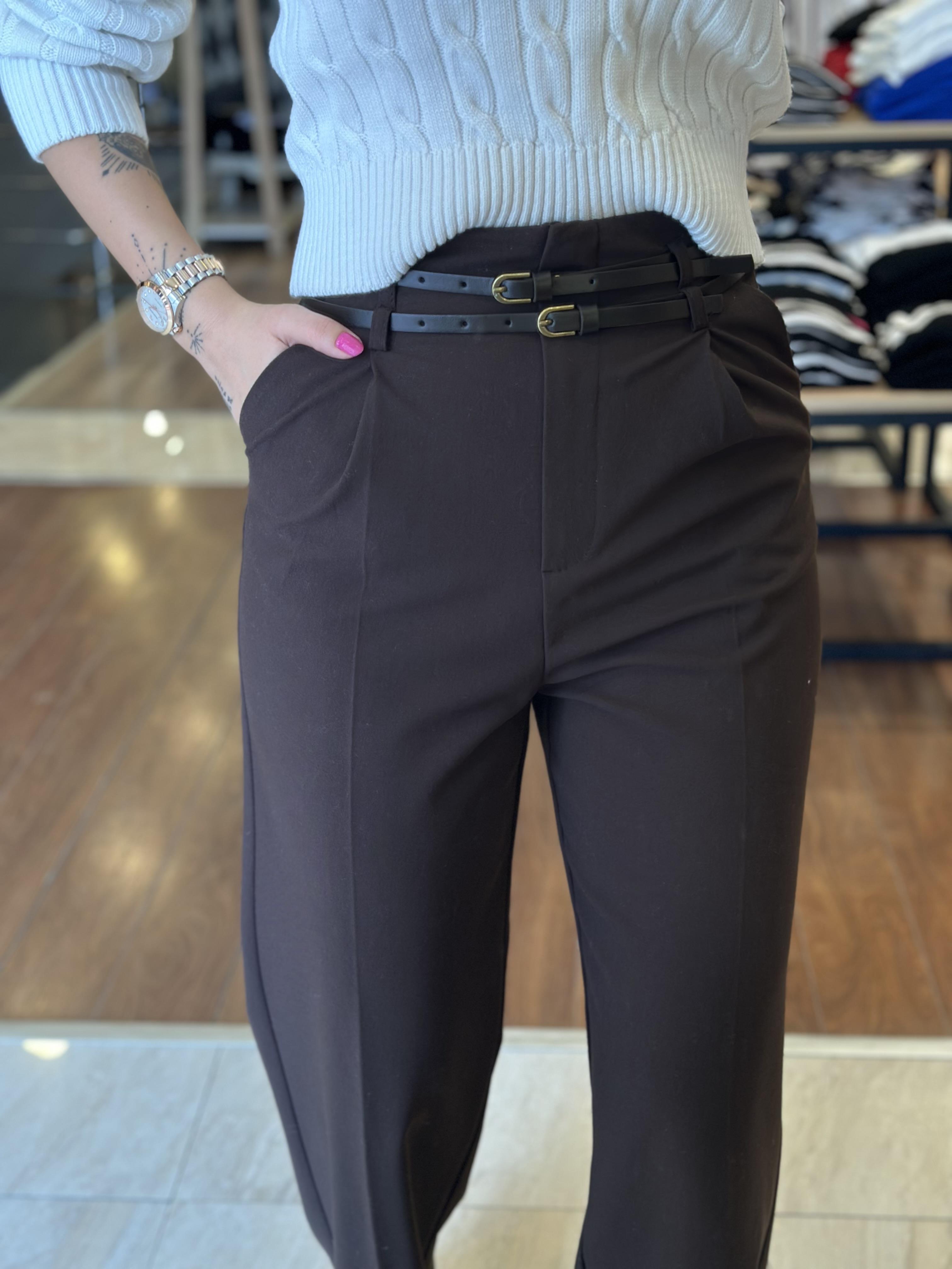 71526 KEMERLI YUKSEK BEL PANTOLON
