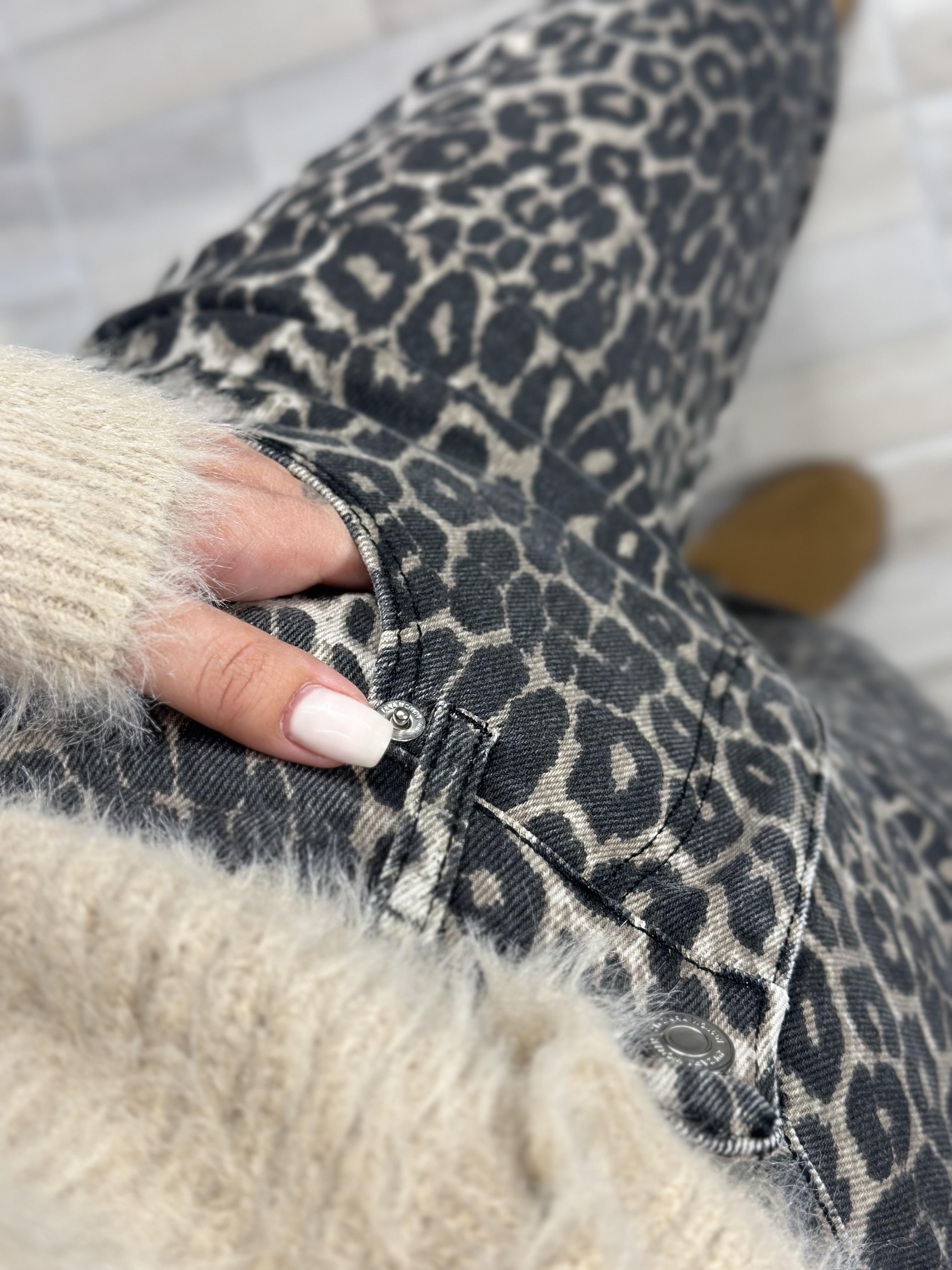 80121 LEOPAR DESEN KOT PANTOLON