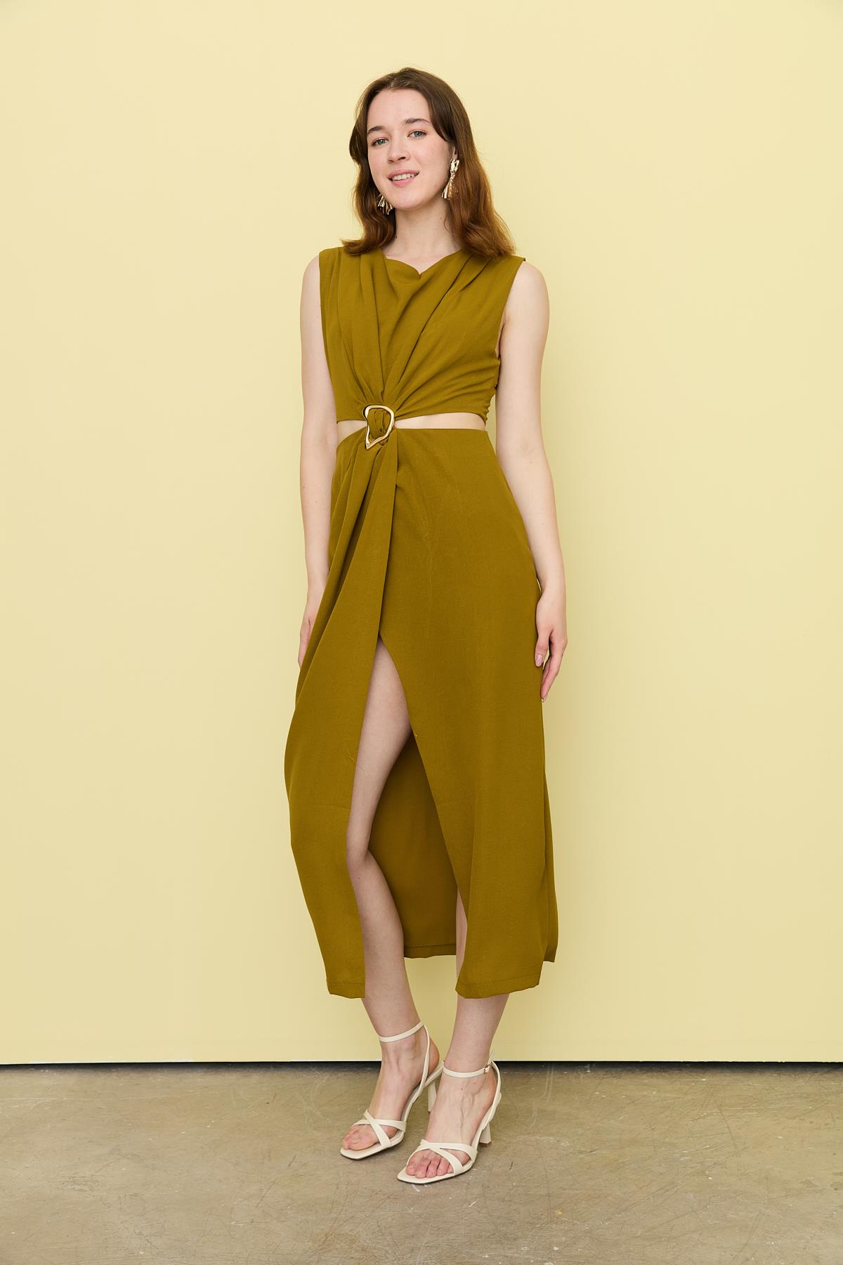 8190 GOLD TOKALI ELBISE