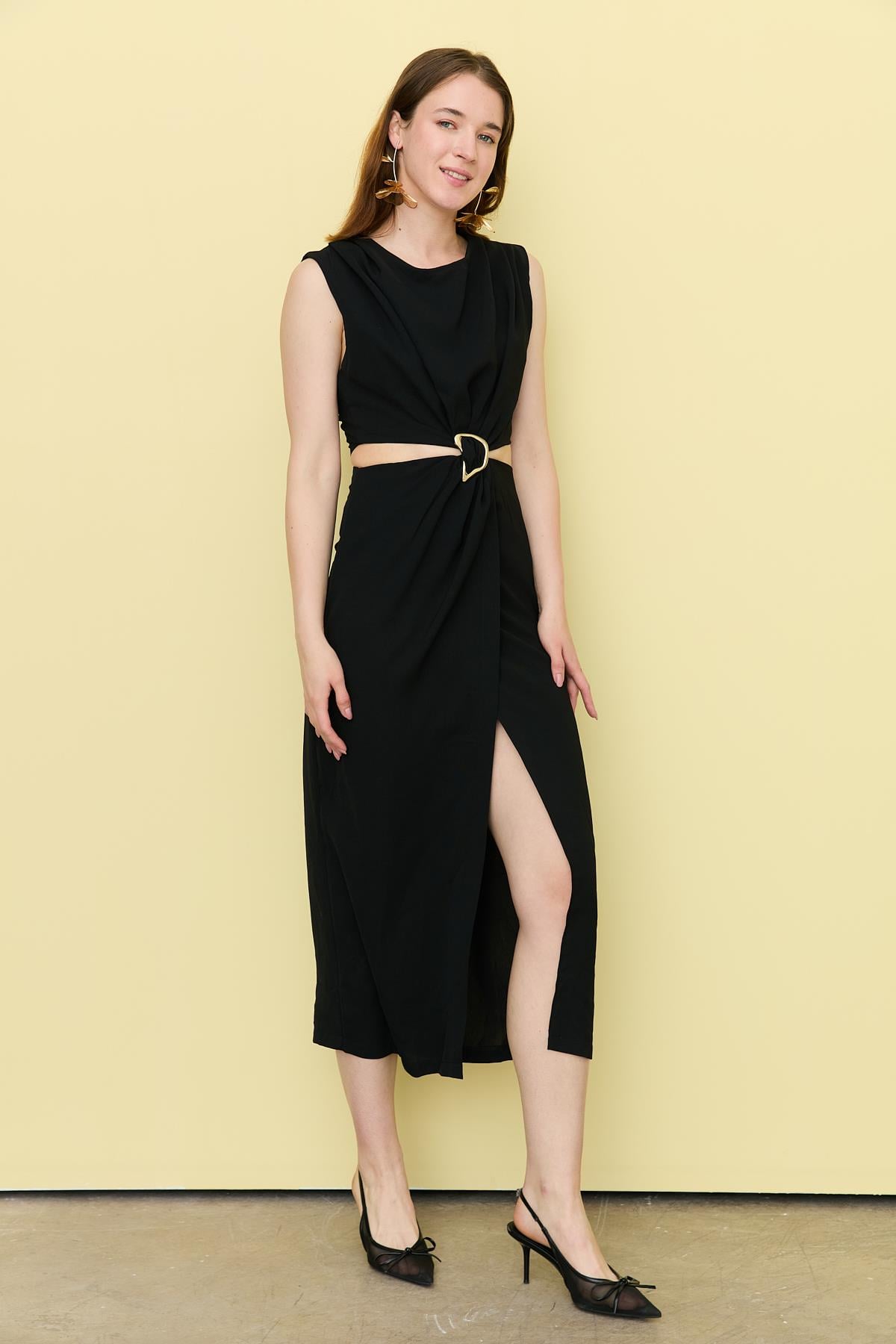 8190 GOLD TOKALI ELBISE