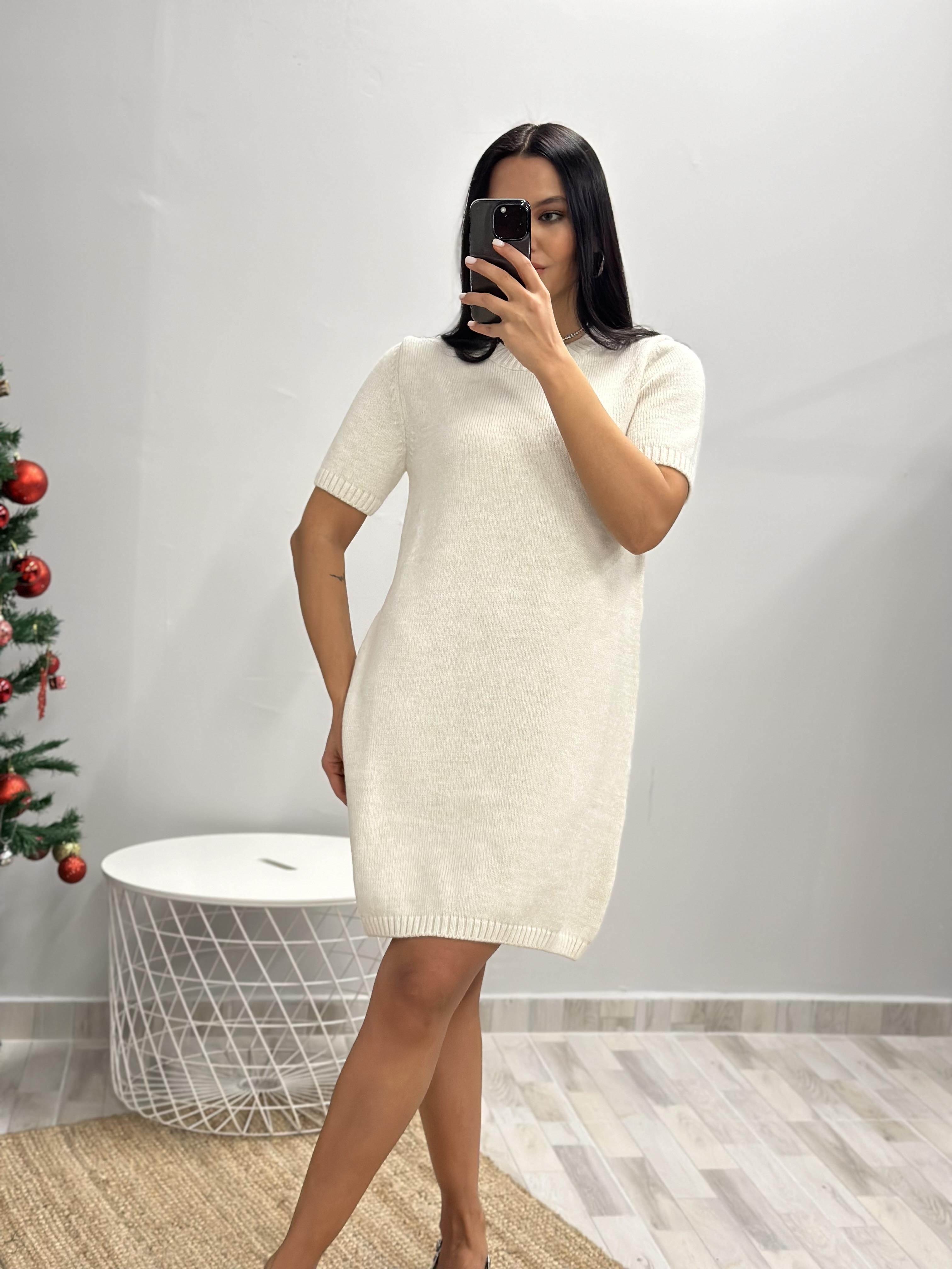 90169 BISIKLET YAKA KISA KOL ELBISE