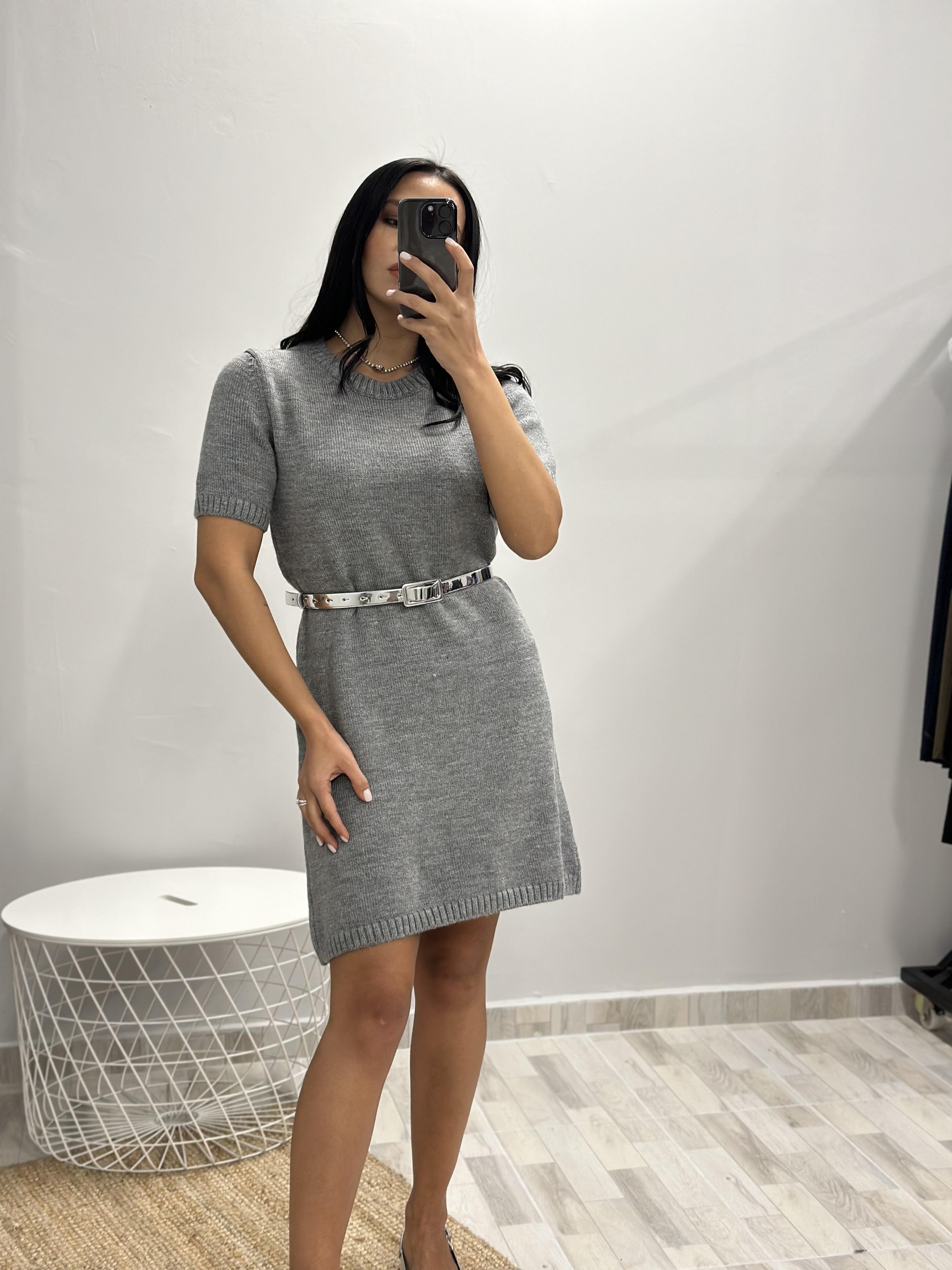 90169 BISIKLET YAKA KISA KOL ELBISE