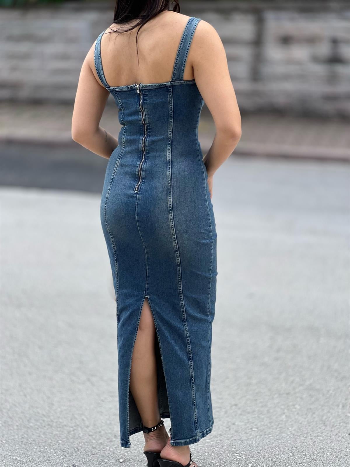 90512 STREC UZUN ELBISE