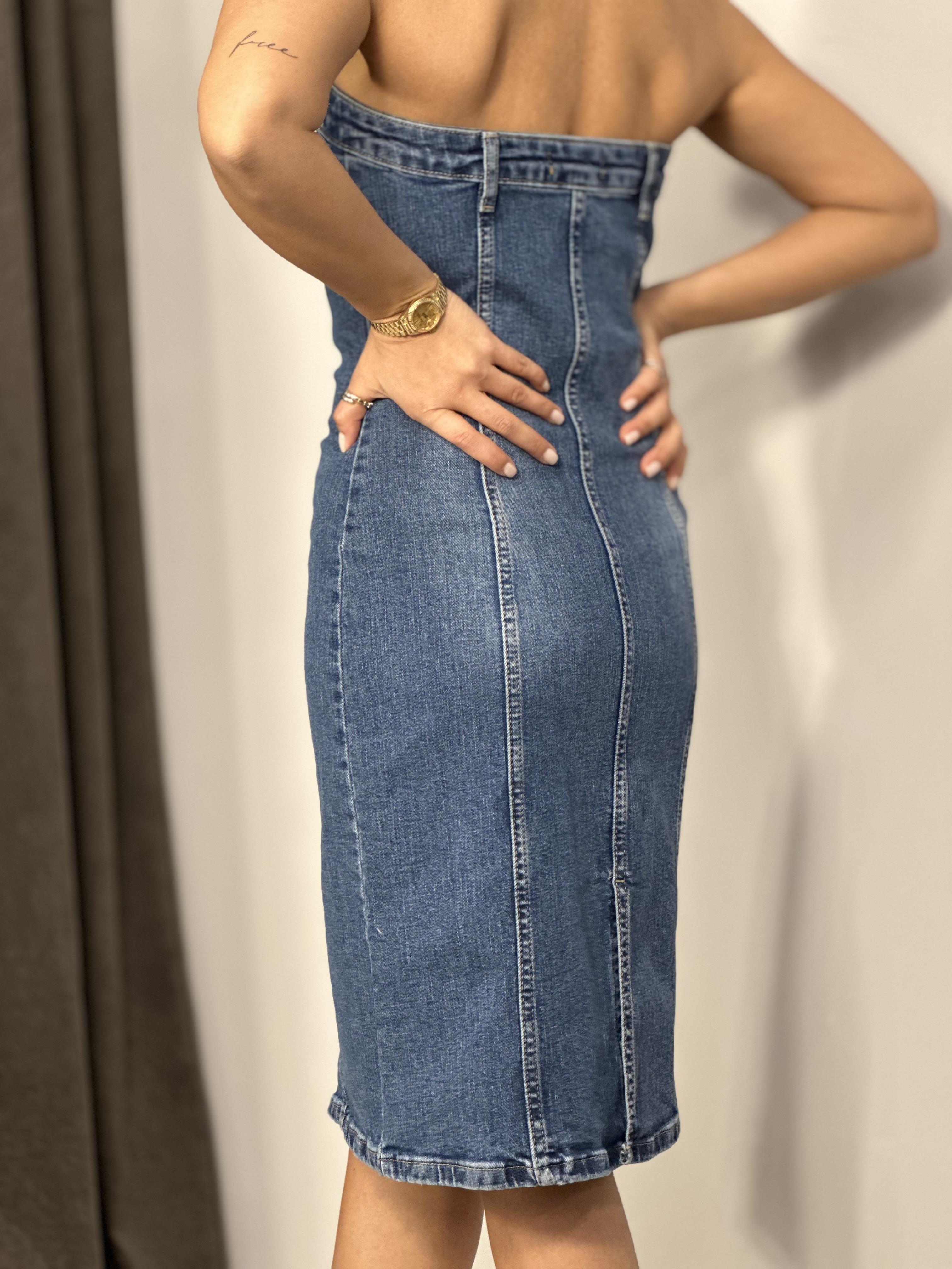 90534 ONU FERMUARLI STRAPLEZ ELBISE