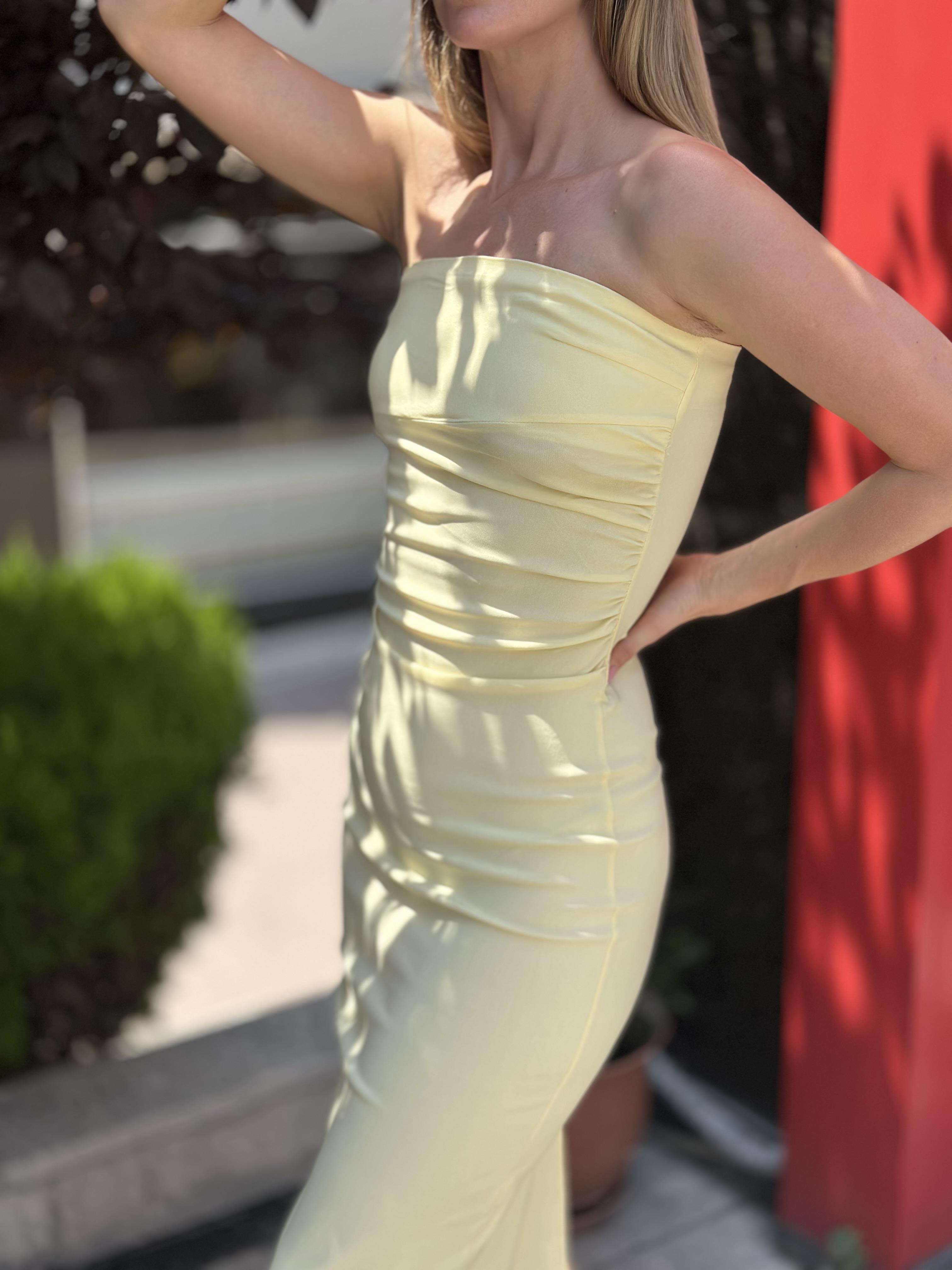 91368 STRAPLEZ MIDI ELBISE