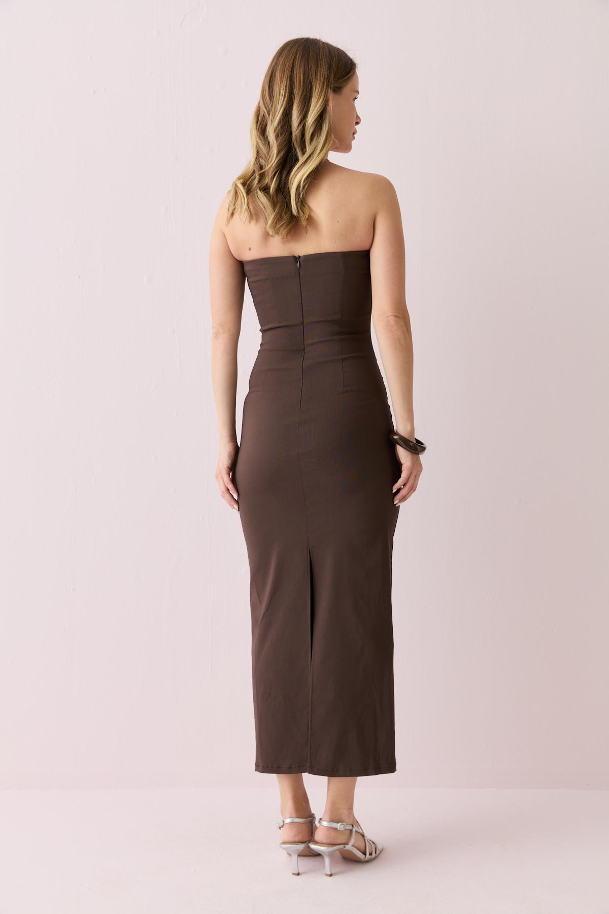 91368 STRAPLEZ MIDI ELBISE