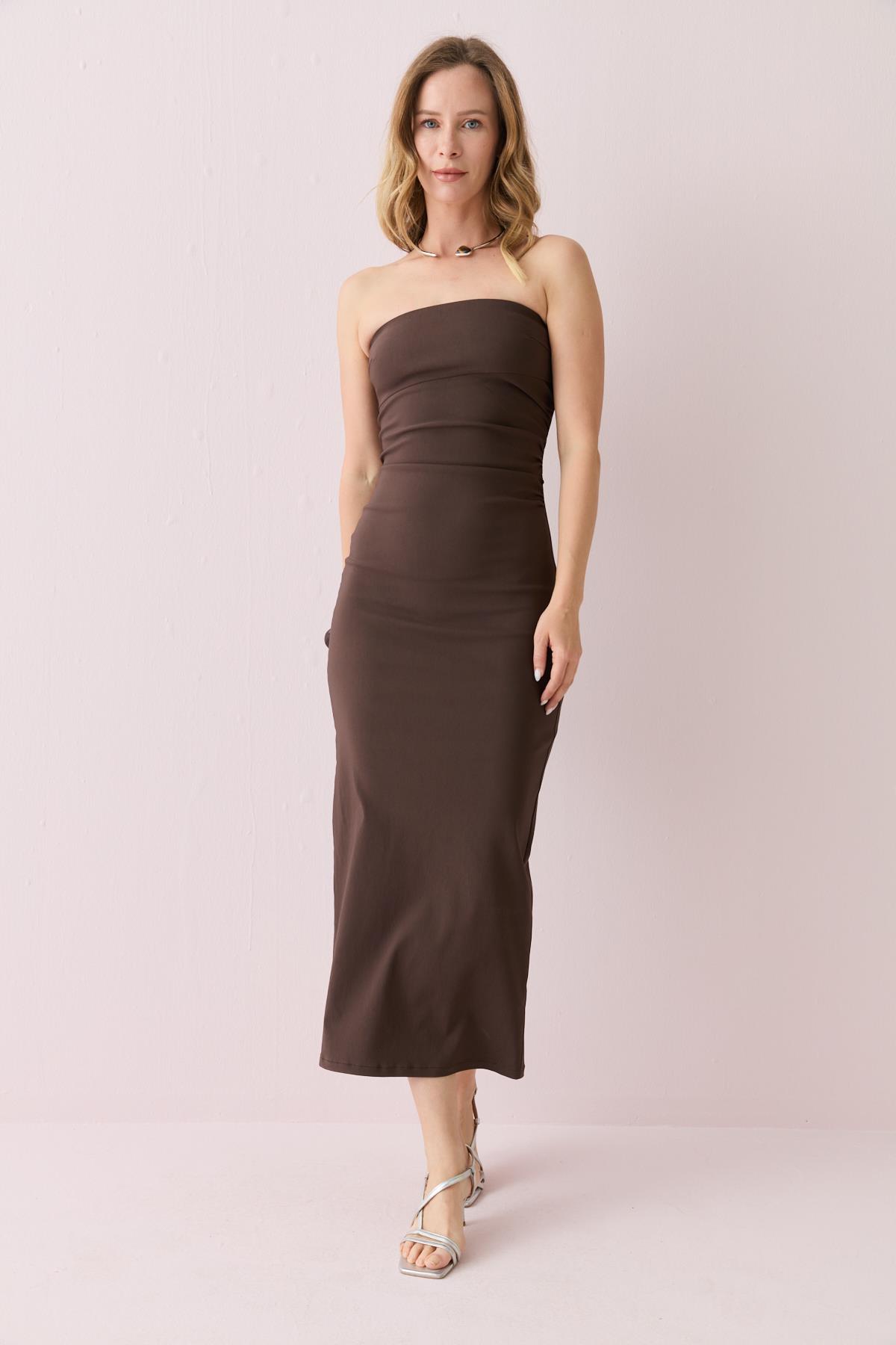 91368 STRAPLEZ MIDI ELBISE