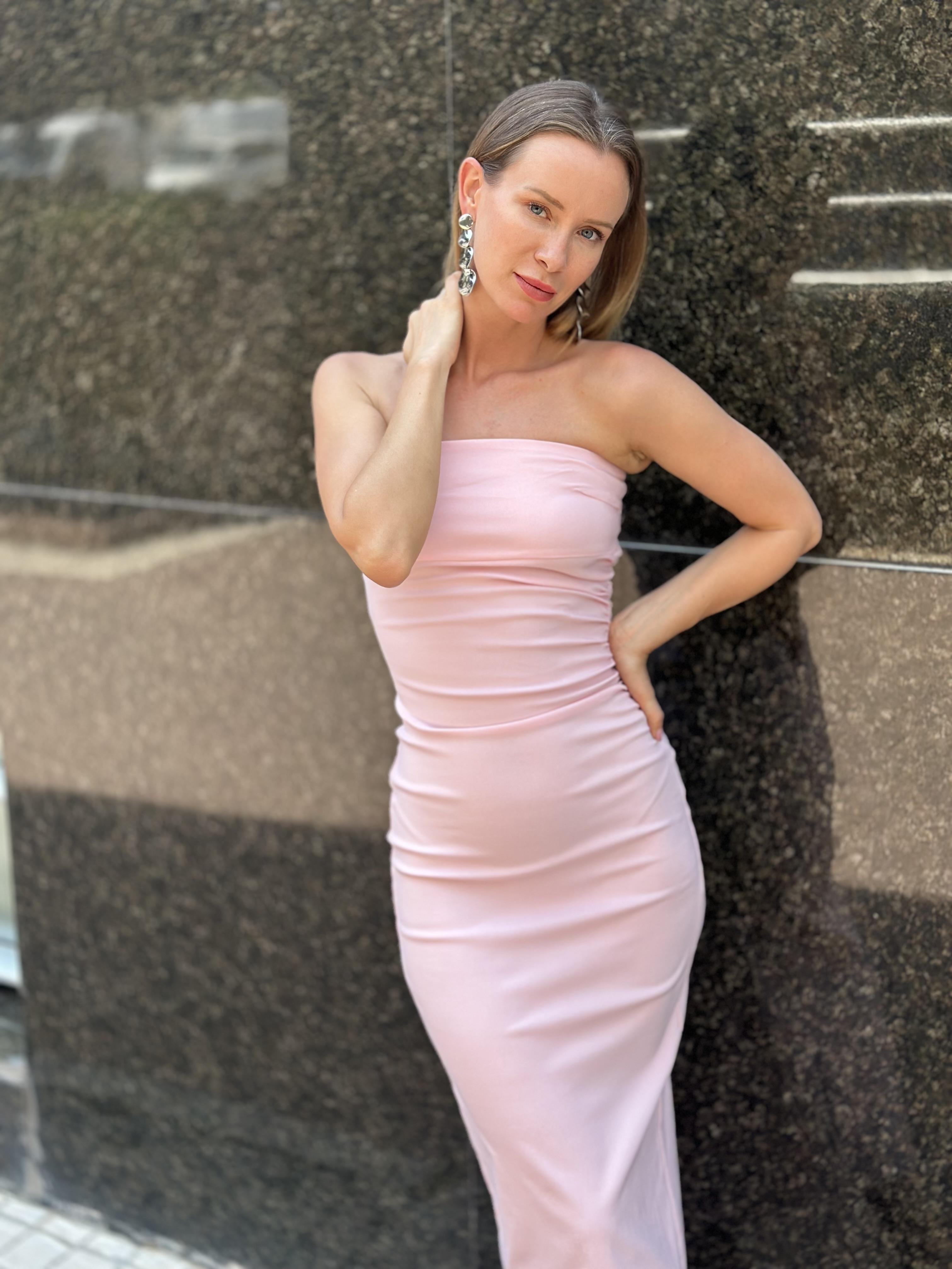 91368 STRAPLEZ MIDI ELBISE