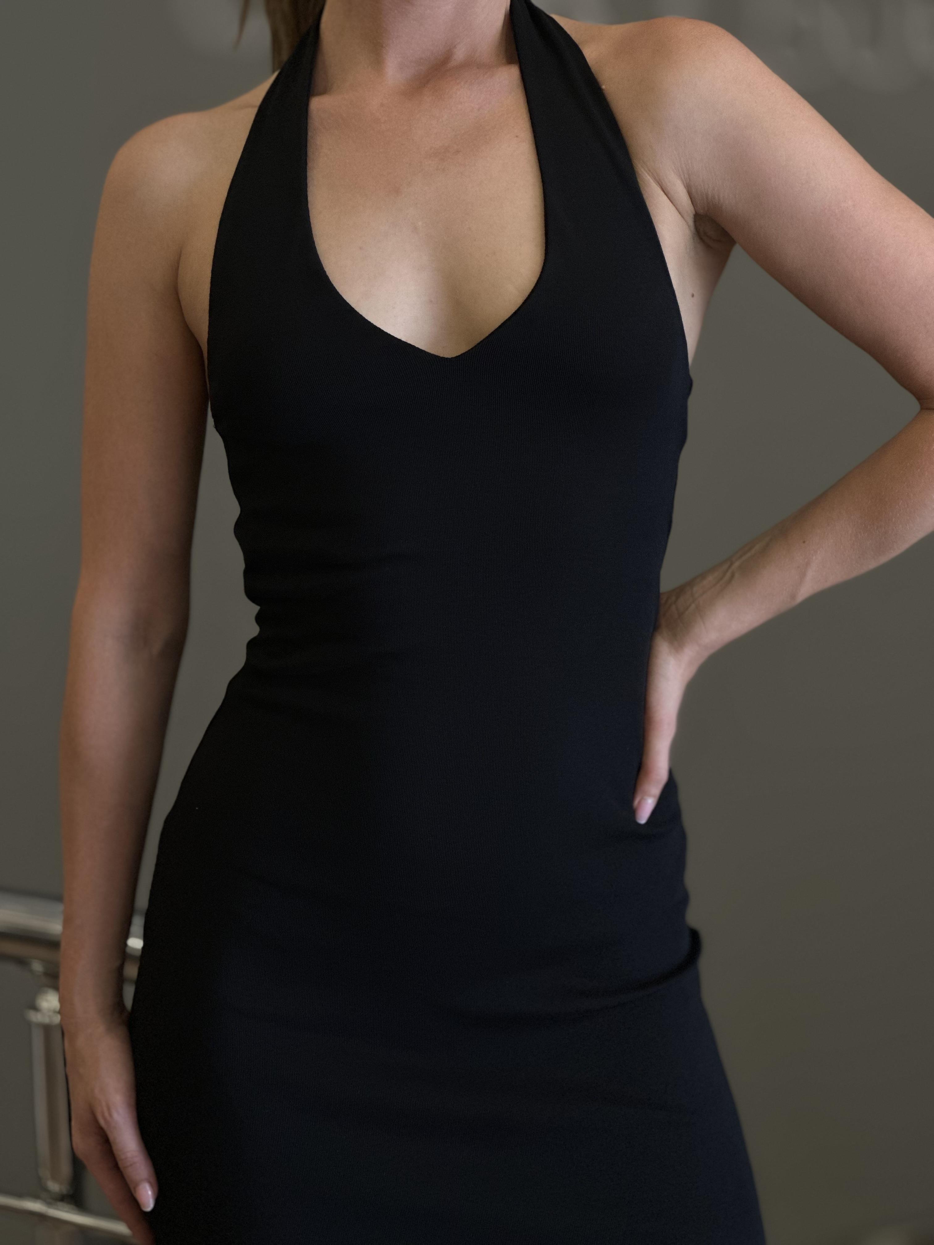 91476 HALTER YAKA MIDI ELBISE