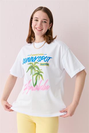 00493 SUNNYSPOT YAZILI TSHIRT