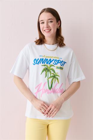 00493 SUNNYSPOT YAZILI TSHIRT