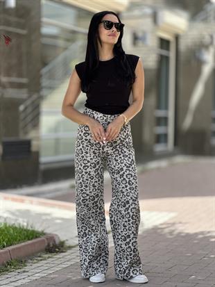 0090 PALAZZO LEOPAR PANTOLON