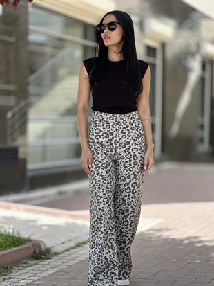 0090 PALAZZO LEOPAR PANTOLON