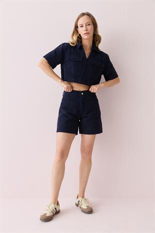 0105 DENIM SORT BLUZ TAKIM